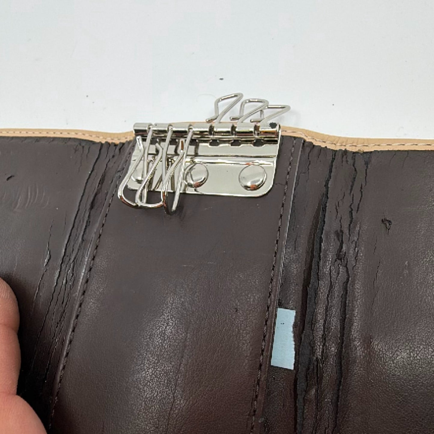 Coach Signature C 6-Ring Brown Coated Canvas Key Case