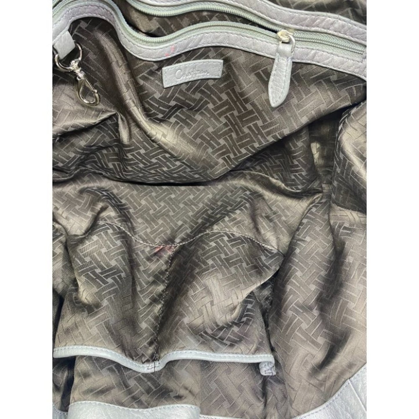 COLE HAAN Gray Large Leather Tote/ Shoulder Bag