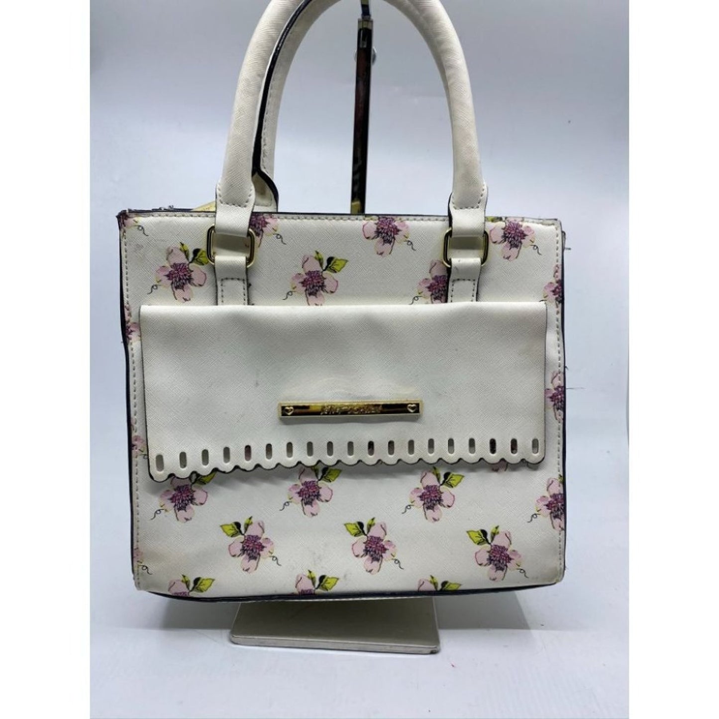BETSEY JOHNSON Faux Leather Embellished Tote Bag