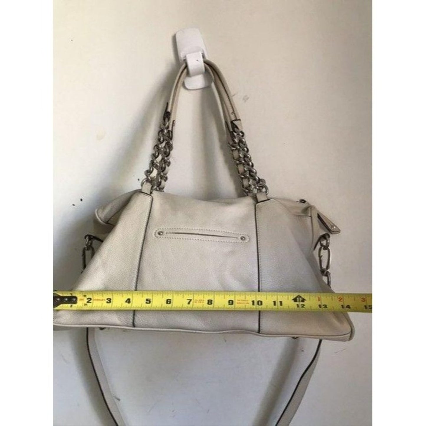 b makowsky cream leather shoulder bag