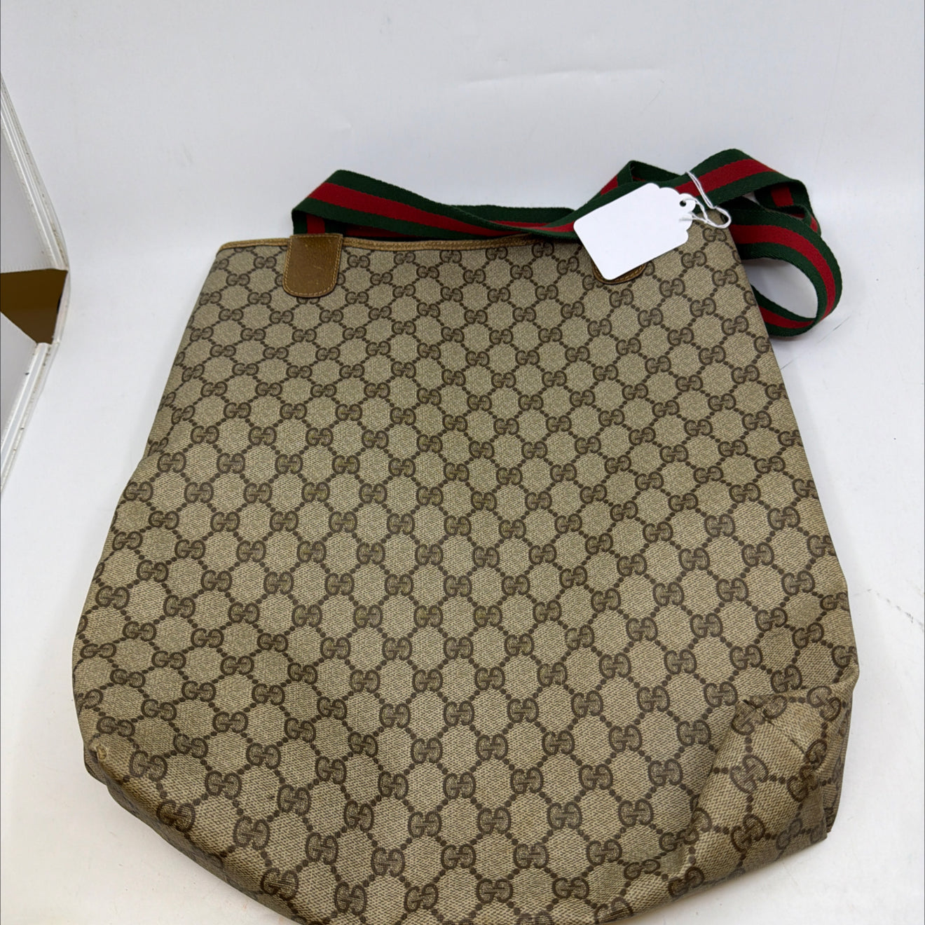 Gucci Vintage Tote Bag Beige GG Supreme Canvas