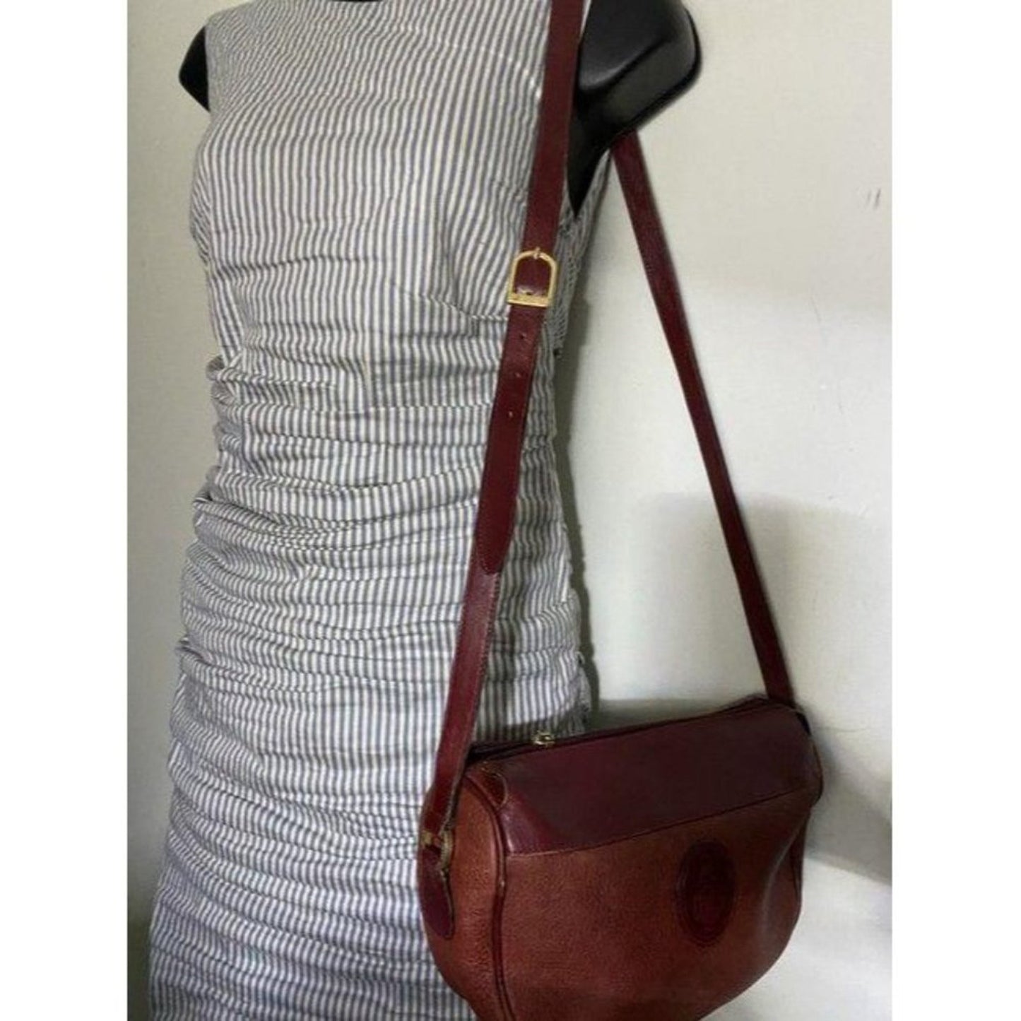 mark cross vintage shoulder burgundy leather cross