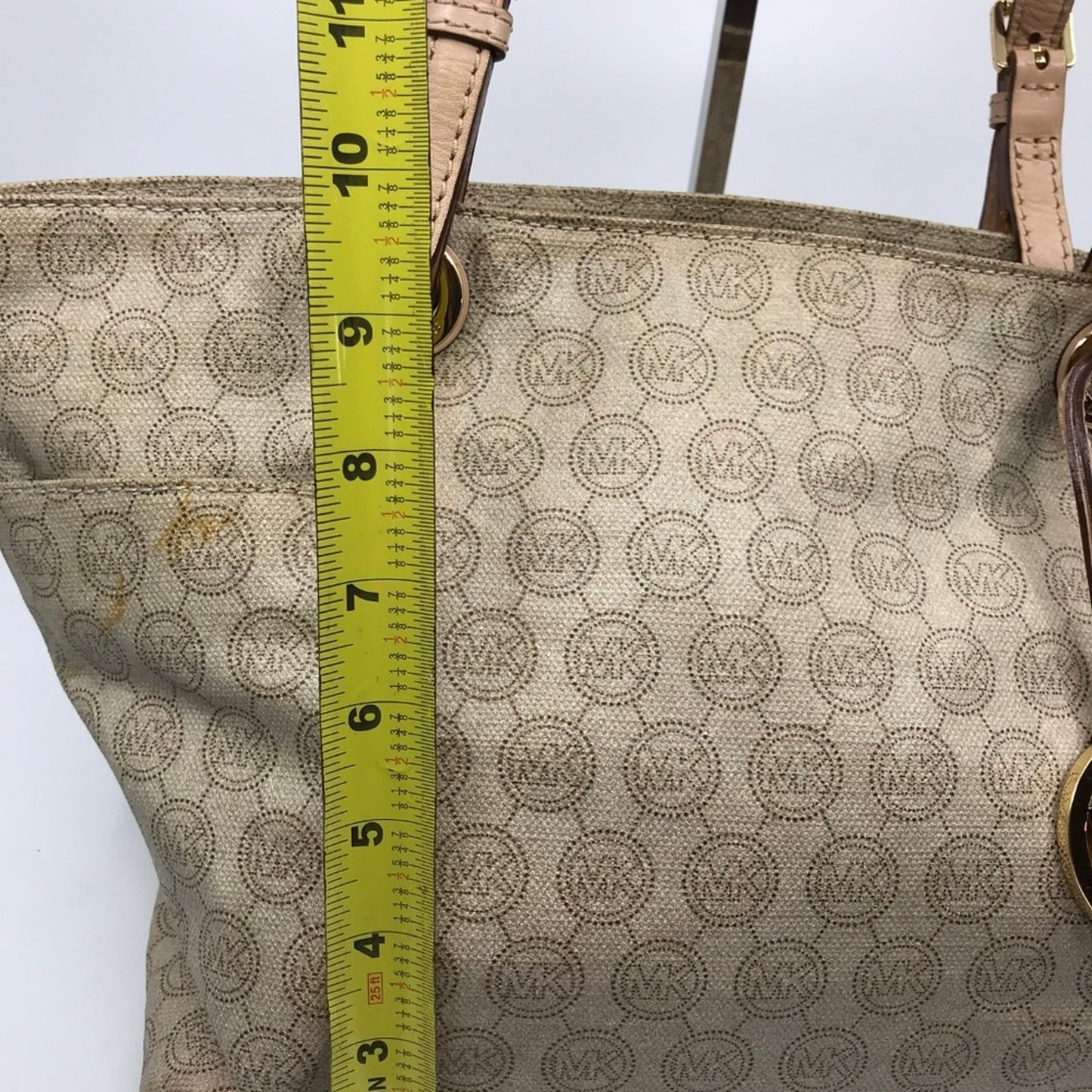 Michael Kors Large Coated Canvas Brown Tote Bag