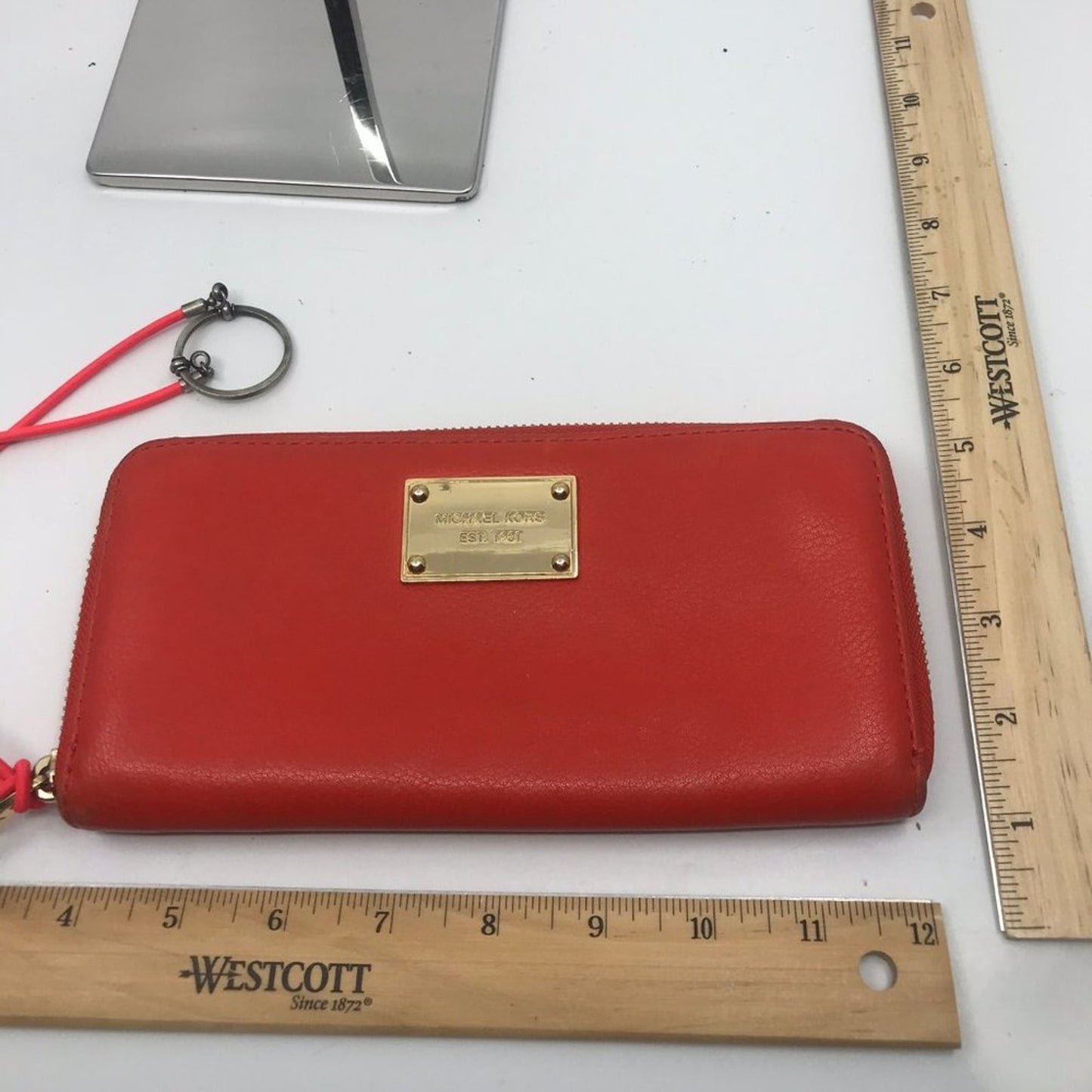 Michael Kors Leather Orange Wristlet
