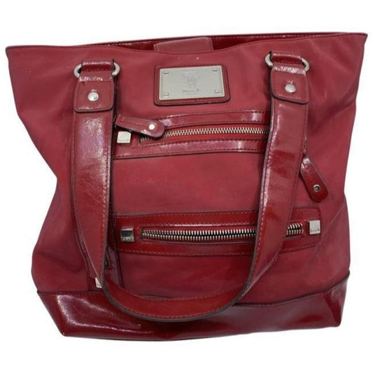 Tignanello Shoulder Bag Red Nylon Fabric Tote