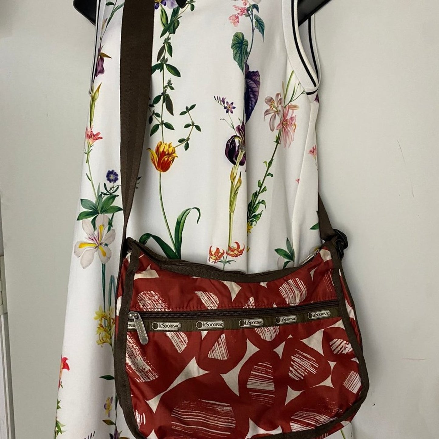 Le Sportsec Red Nylon Crossbody Bag