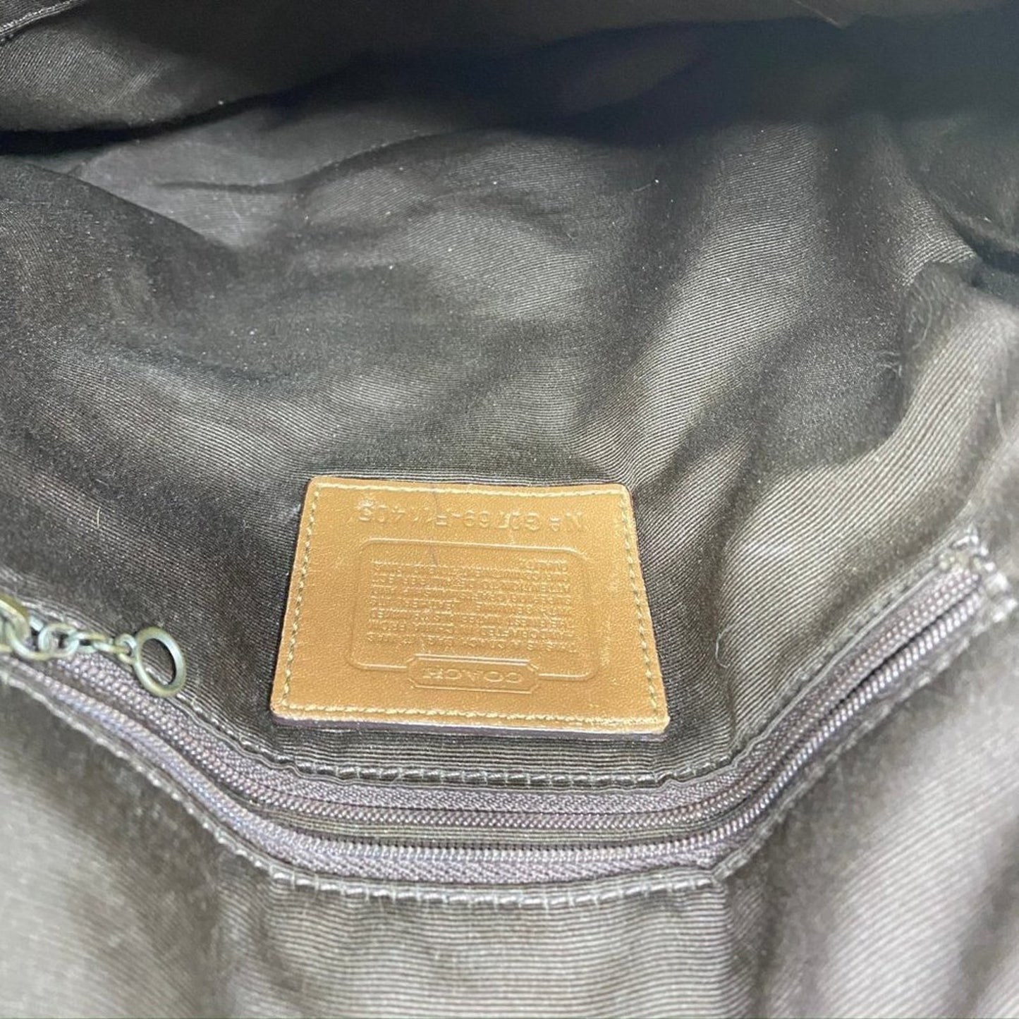 COACH XL Tan Brown Jacquard Fabric Crossbody Bag