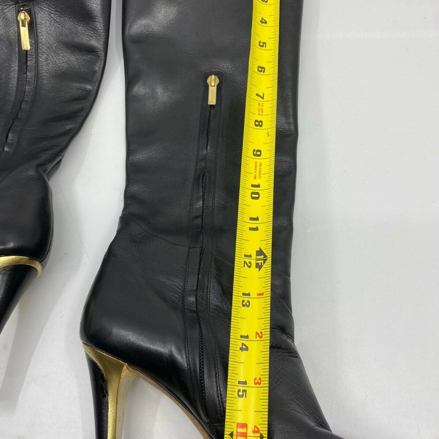 JIMMY CHOO Black Leather Knee high boots 7.5