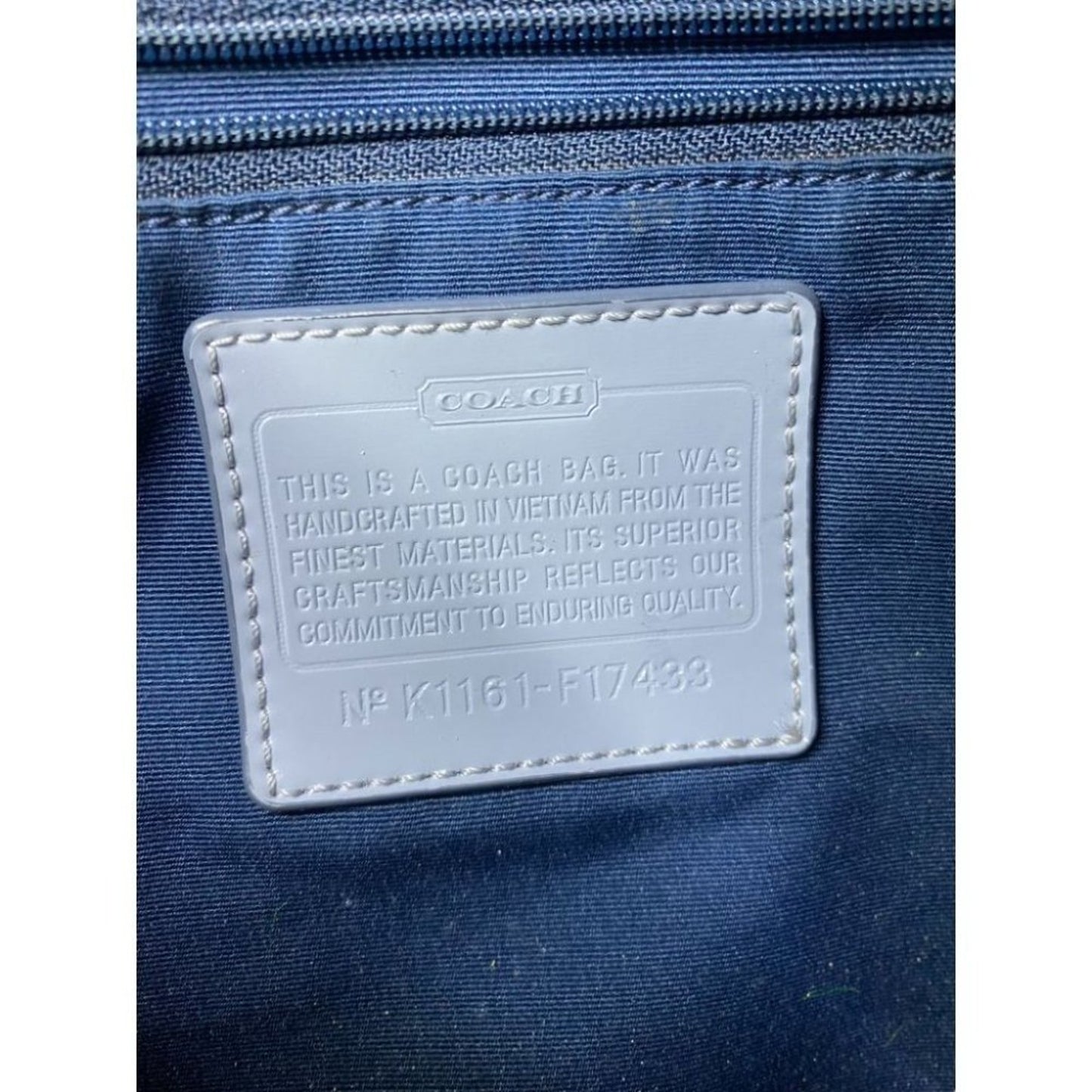 Coach Gray Jacquard Fabric Long Strap Tote Bag