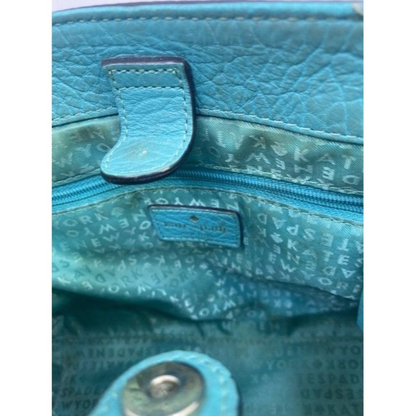 Kate Spade Tote Blue Leathe Cross Body Bag