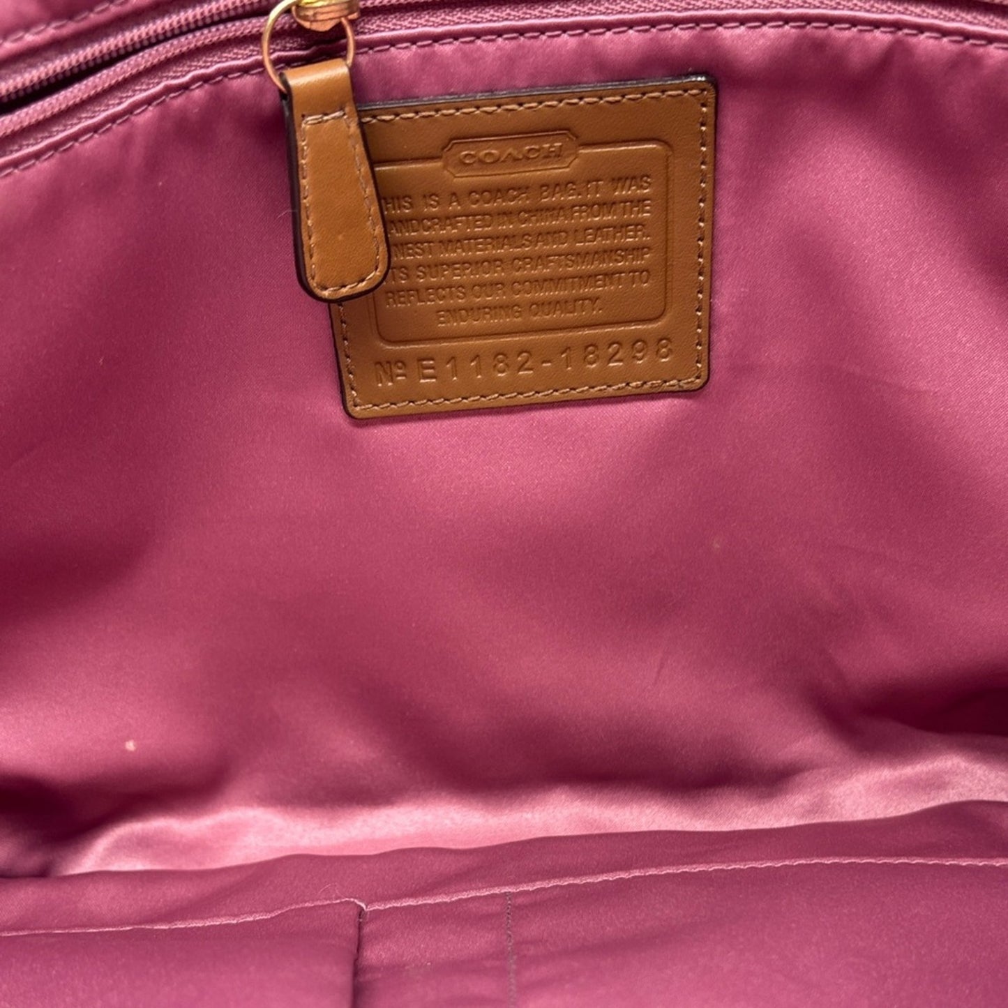 Coach Tan Leather Shoulder Bag with Gold Accents