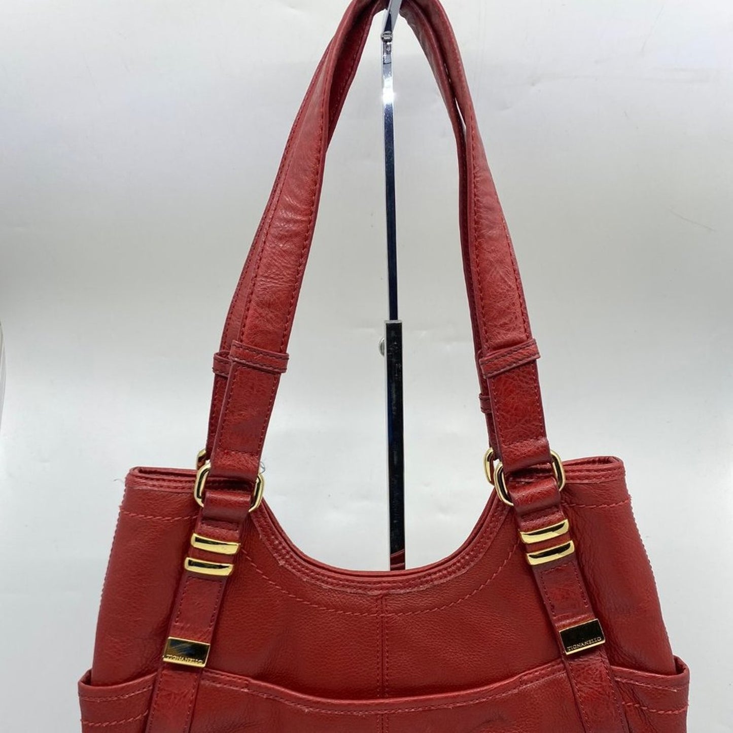 TIGNANELLO Red Leather Shoulder Bag