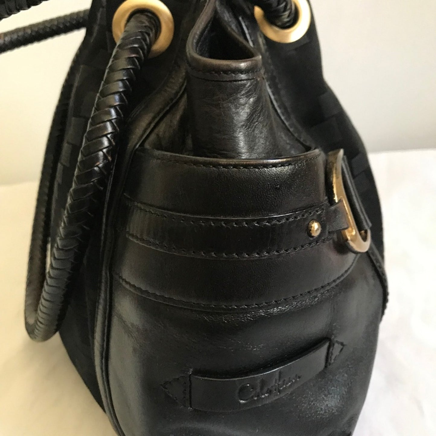 Cole Haan Denney Black Fabric/Leather Shoulder Bag