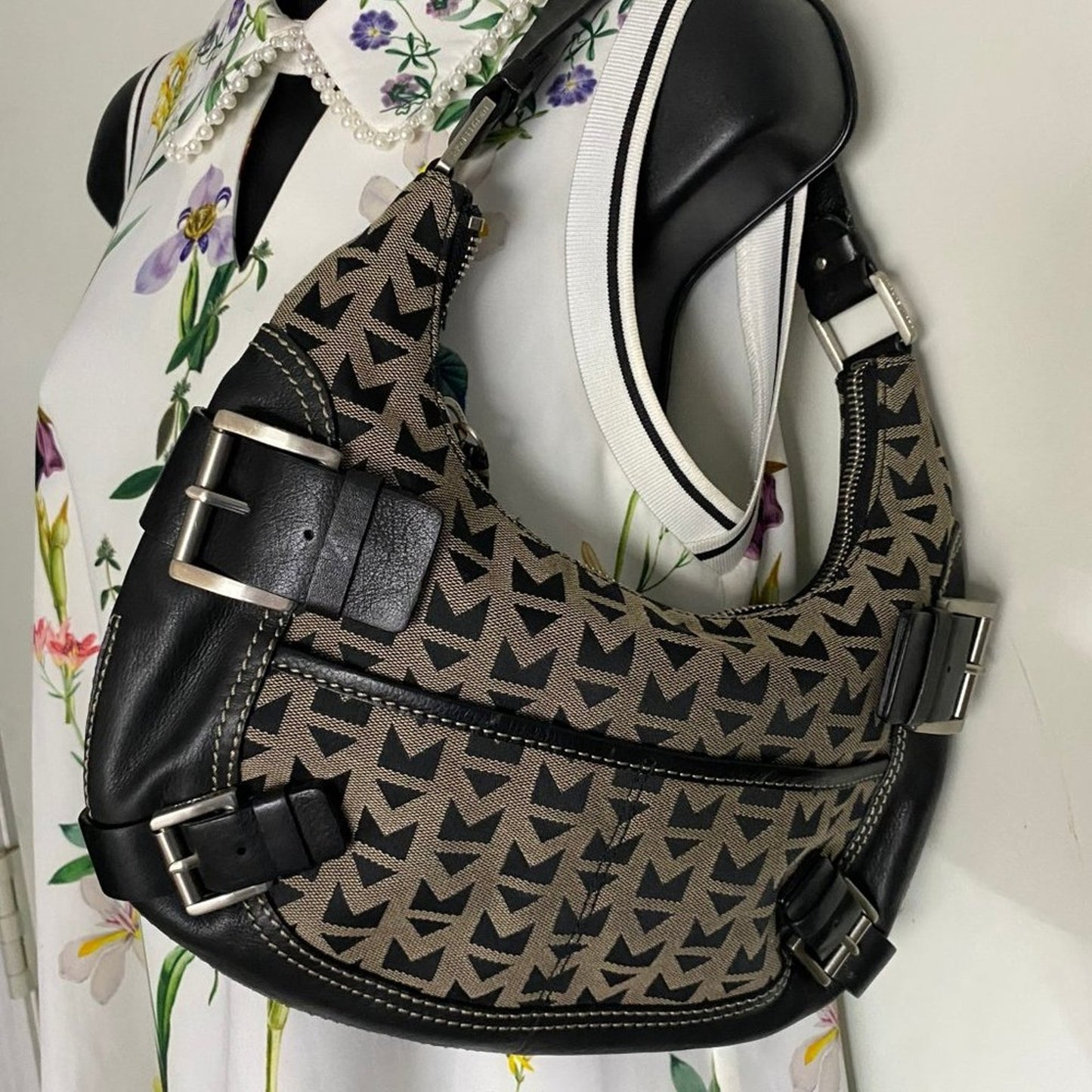 Michael Kors Medium Black Fabric Shoulder Bag
