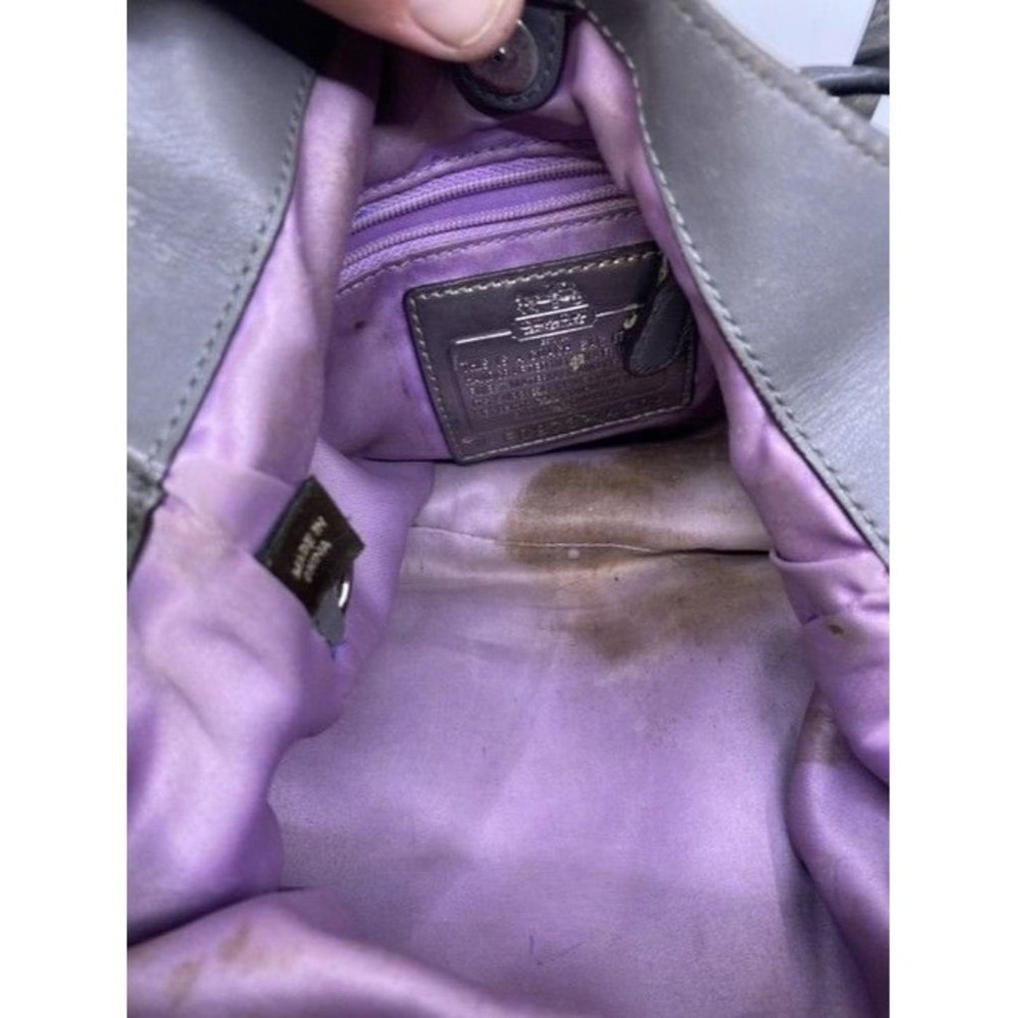 Coach Eddie Triple Compartment Gray Fabric Shoulde