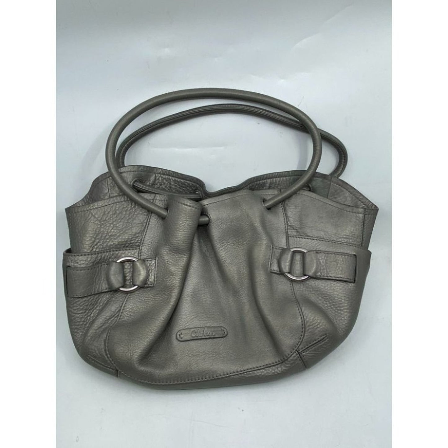 COLE HAAN Gray Large Leather Tote/ Shoulder Bag