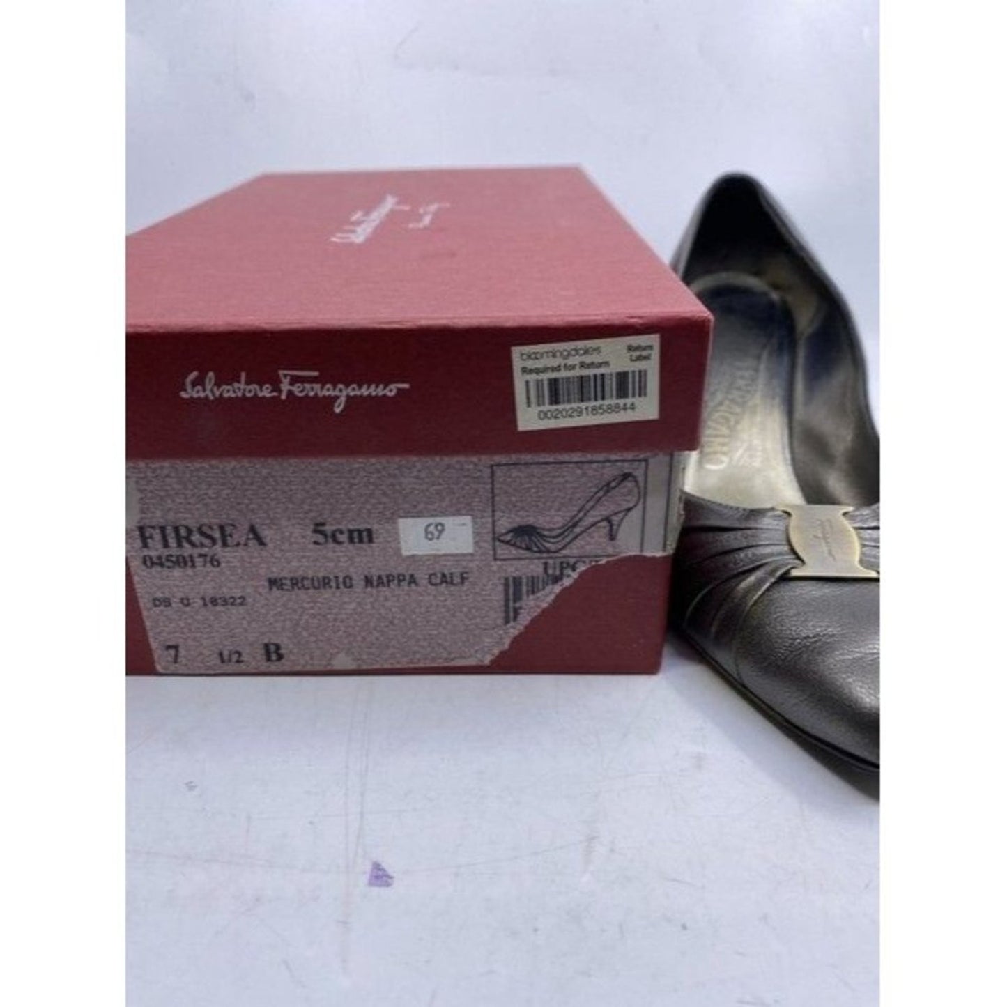 Salvatore Ferragamo Gun Metal Firsea Flat Bow Pumps Size Us
