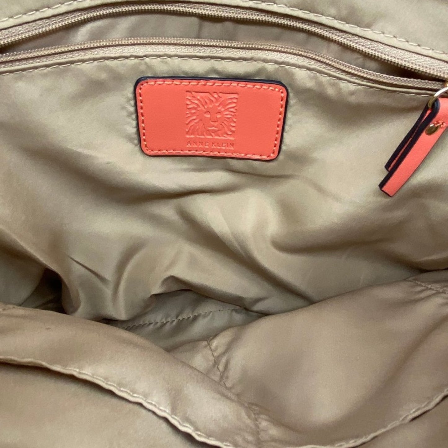 Ann Klein Tan Fabric Large Shopping Tote