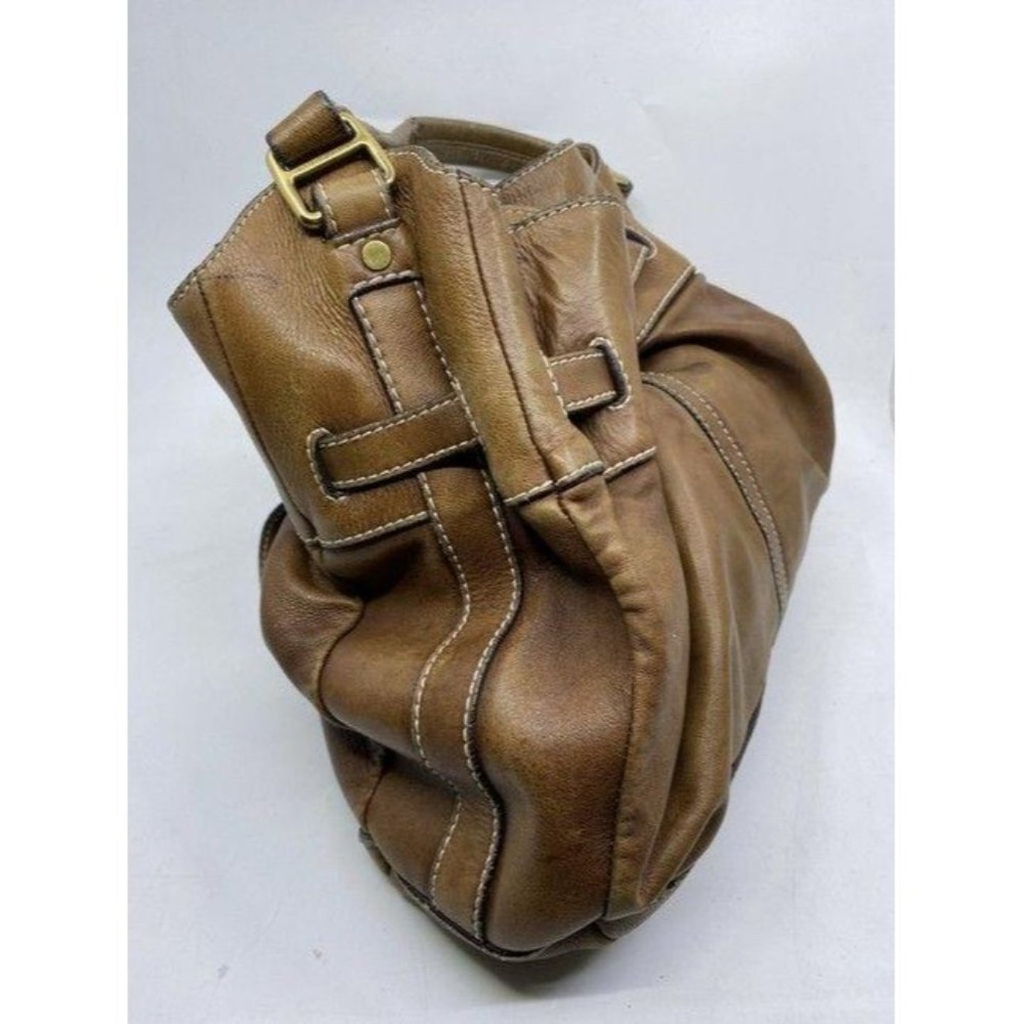 burberry vintage classic brown leather hobo bag