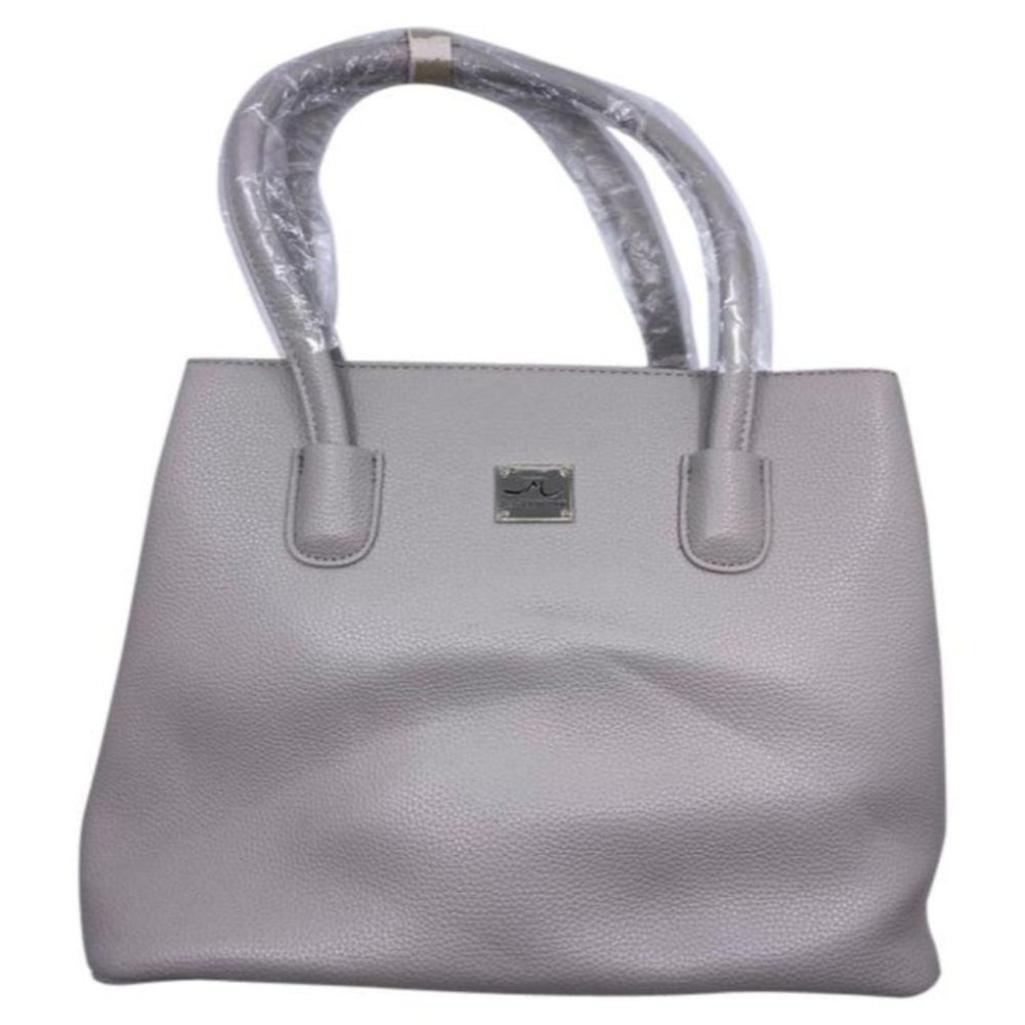 Jessica Moore Gray Large Faux Leather Tote Bag