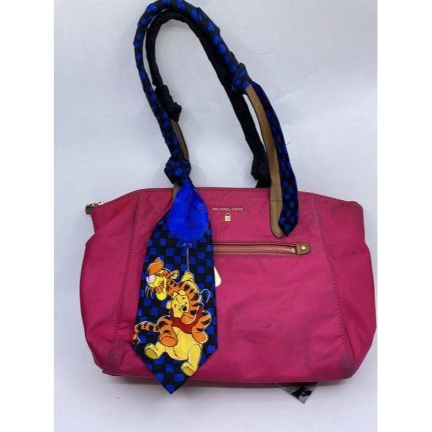 michael kors w customized w tie sash pink blue tot