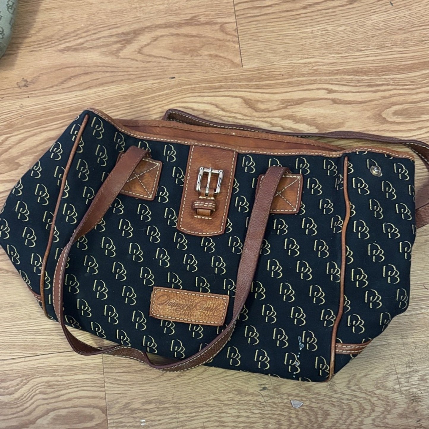 Dooney & Bourke Black and Brown Duffel Bag