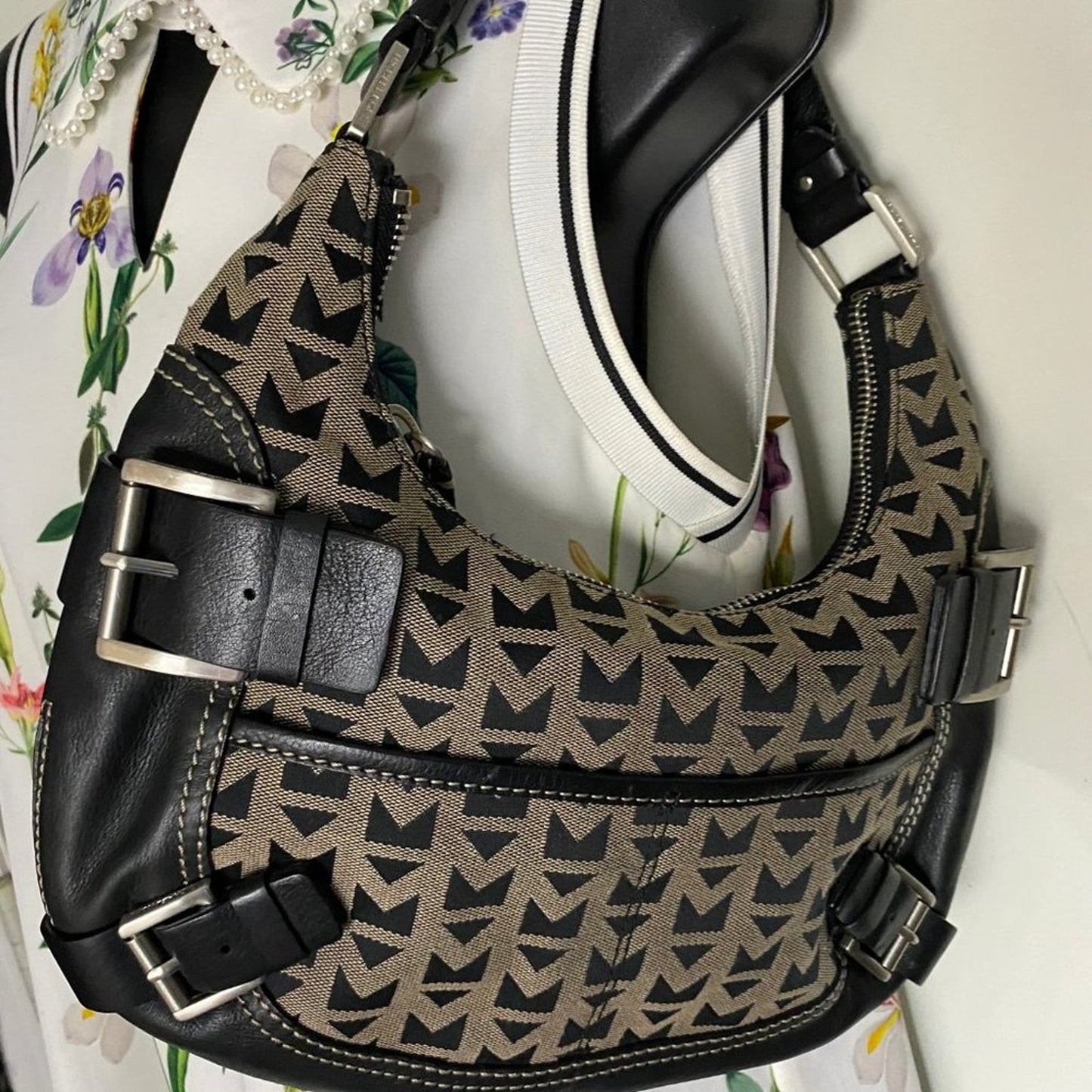 Michael Kors Medium Black Fabric Shoulder Bag