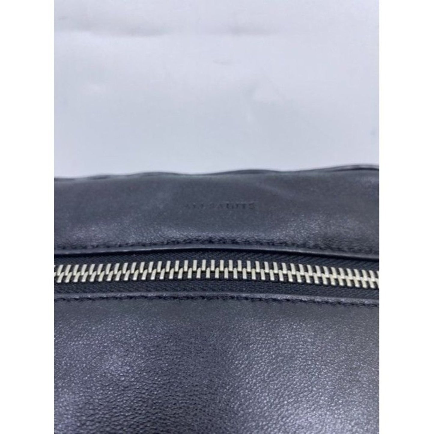 Allsaints Fleur De Lis Black Soft Leather Cross Body Bag