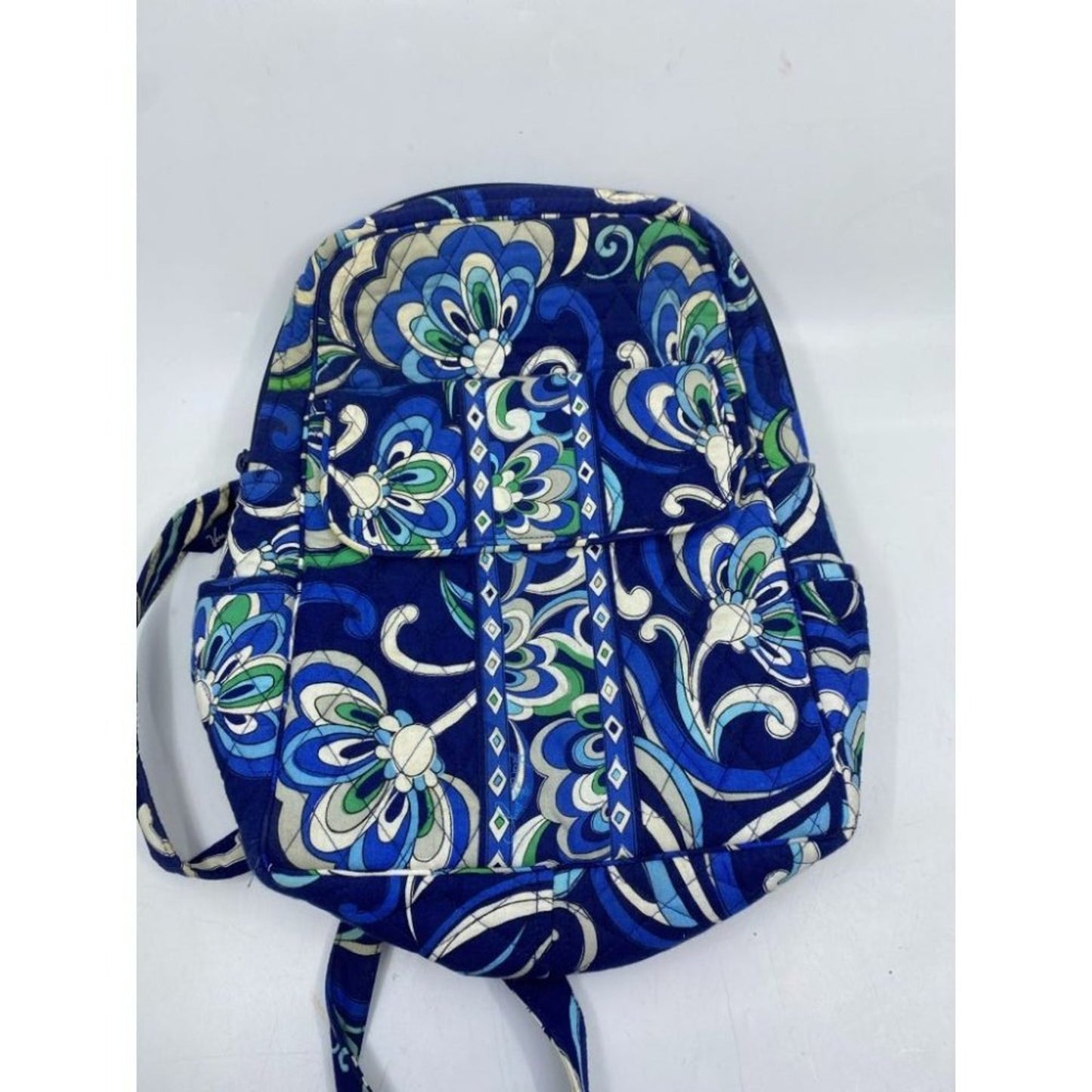 Vera Bradley Quilted Blue White Green Back Pack