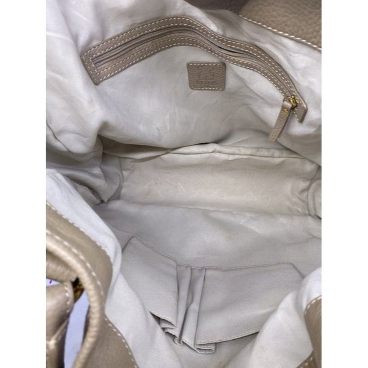 Tous Euc Beige Faux Fur Shoulder Bag