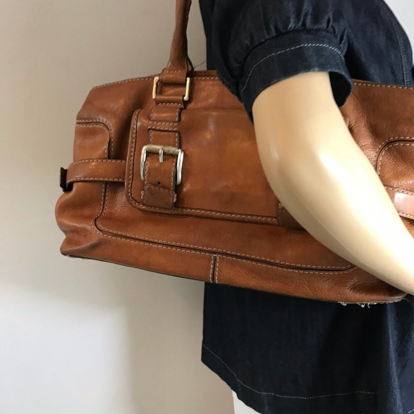 Michael Kors Brown Large PU Leather Shoulder Bag