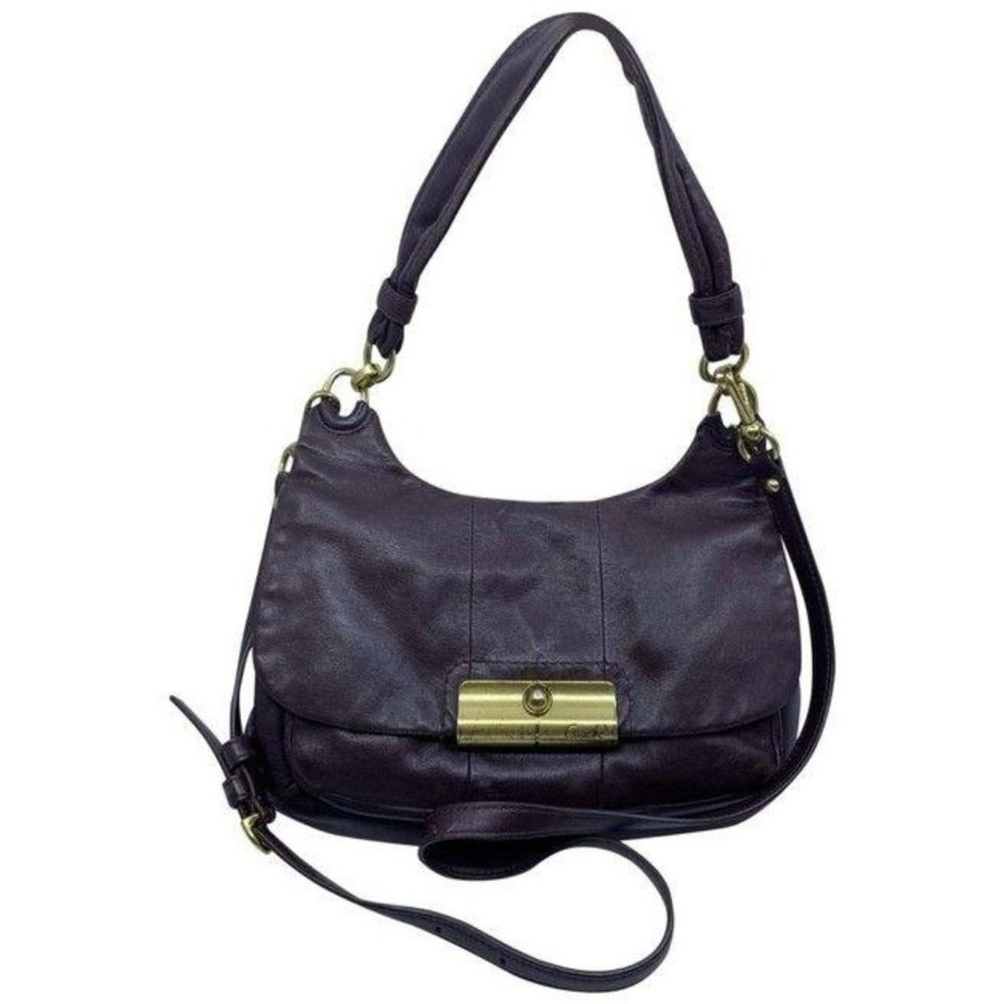 coach vintage rare brown leather cross body bag