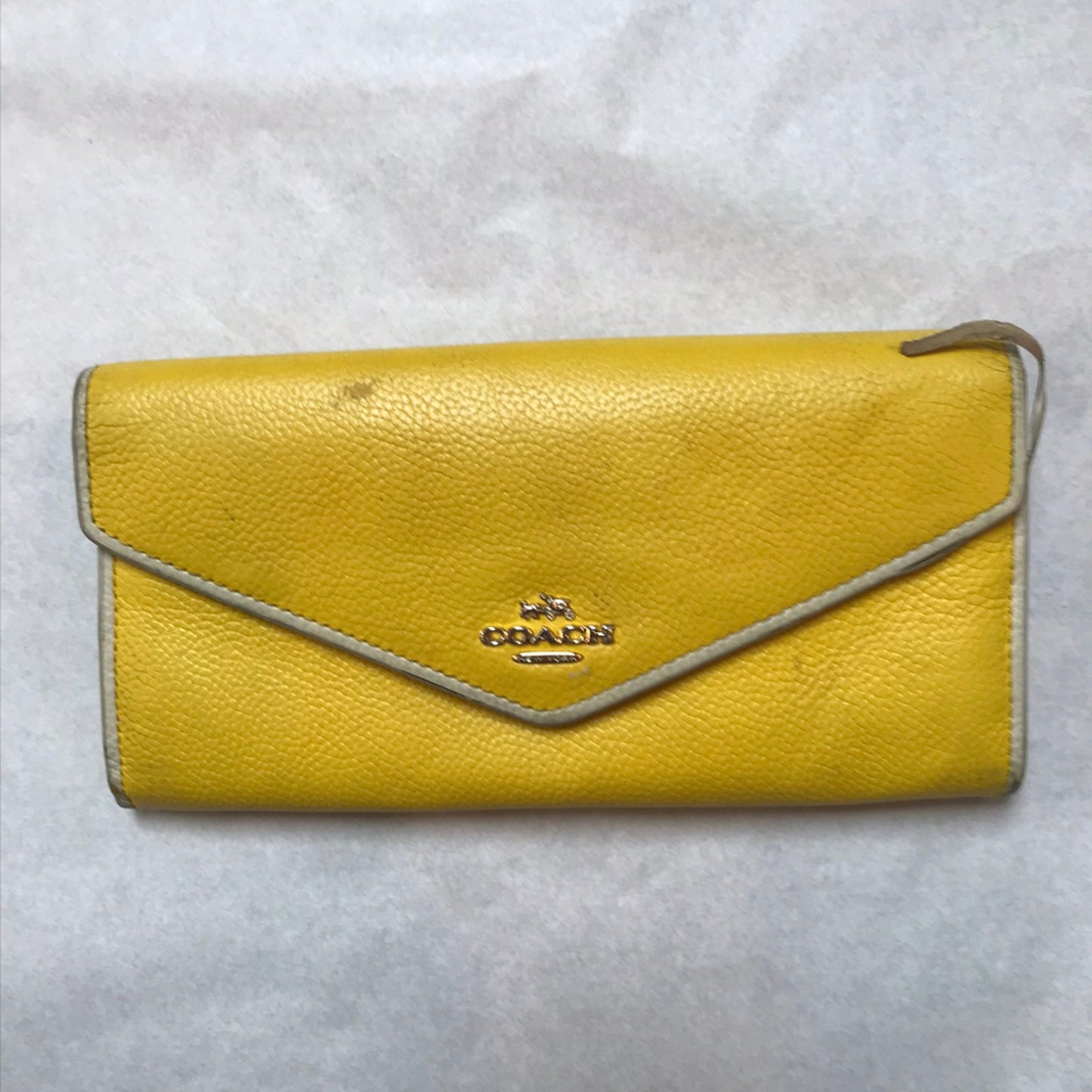 Coach Yellow Rouge Leather Wristlet