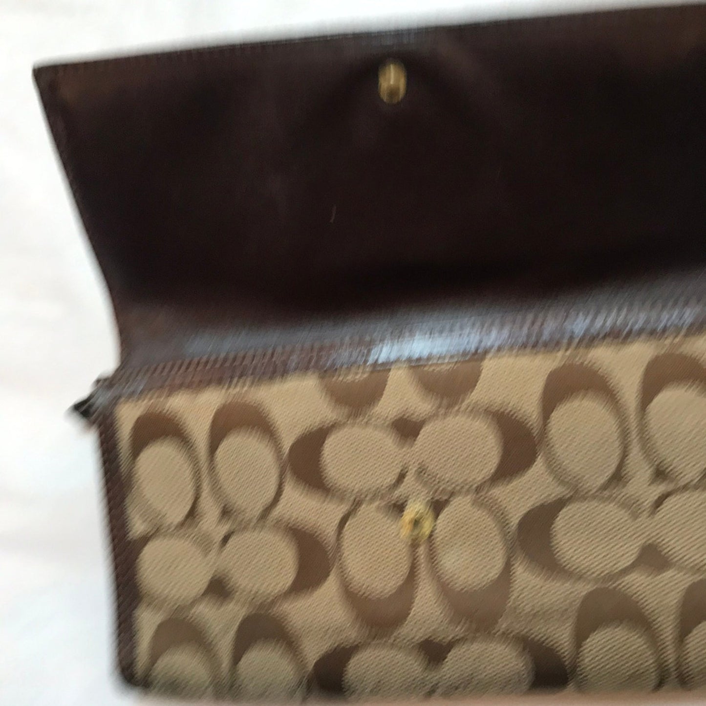 Coach Tan Brown C Jacquard Design Wristlet