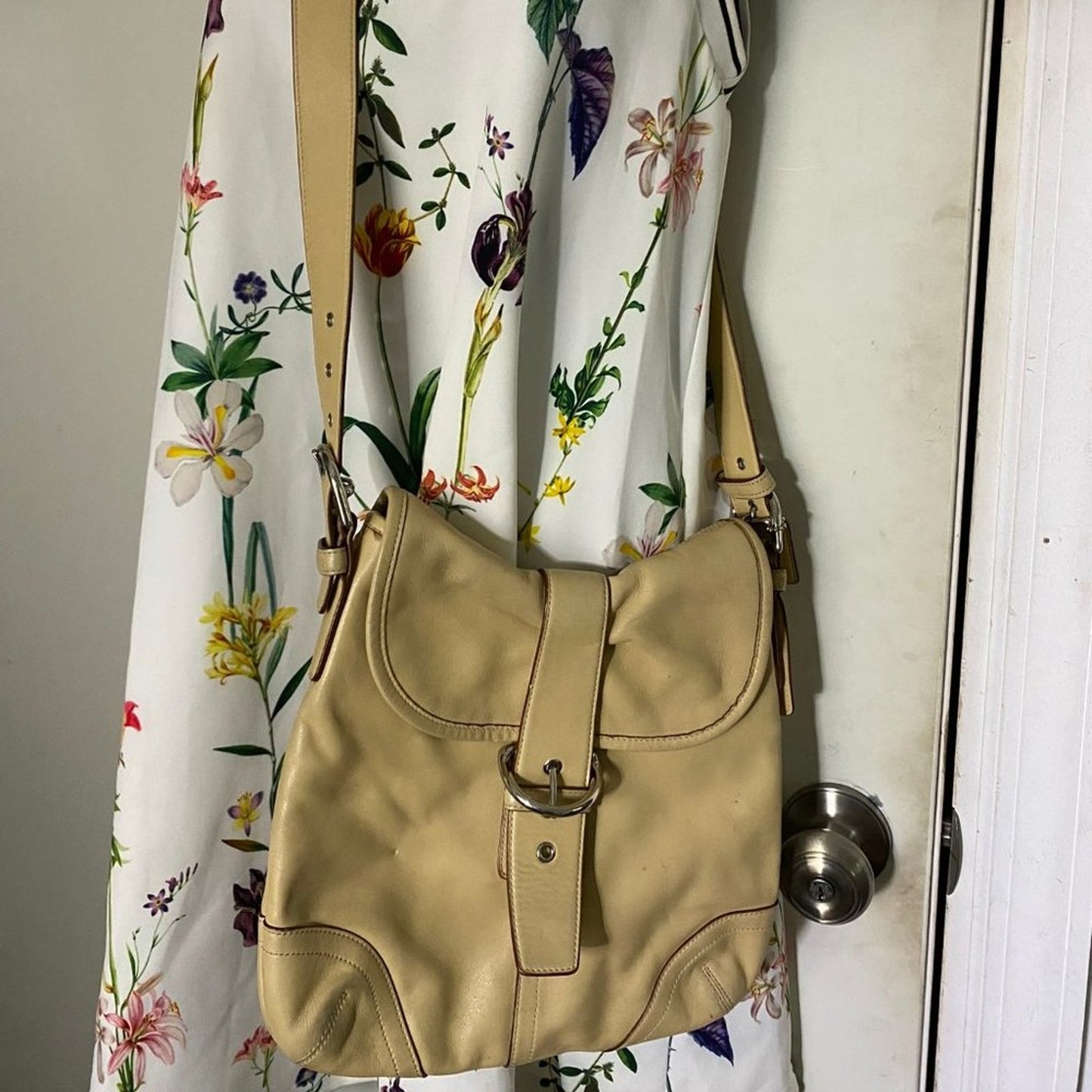 Coach Medium Tan Leather Crossbody Bag