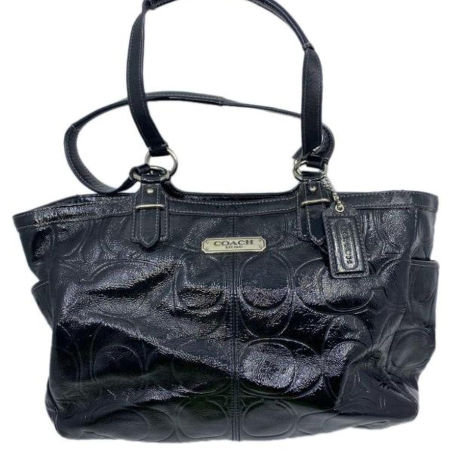 COACH Large Patent Leather Black Shoulder Bag