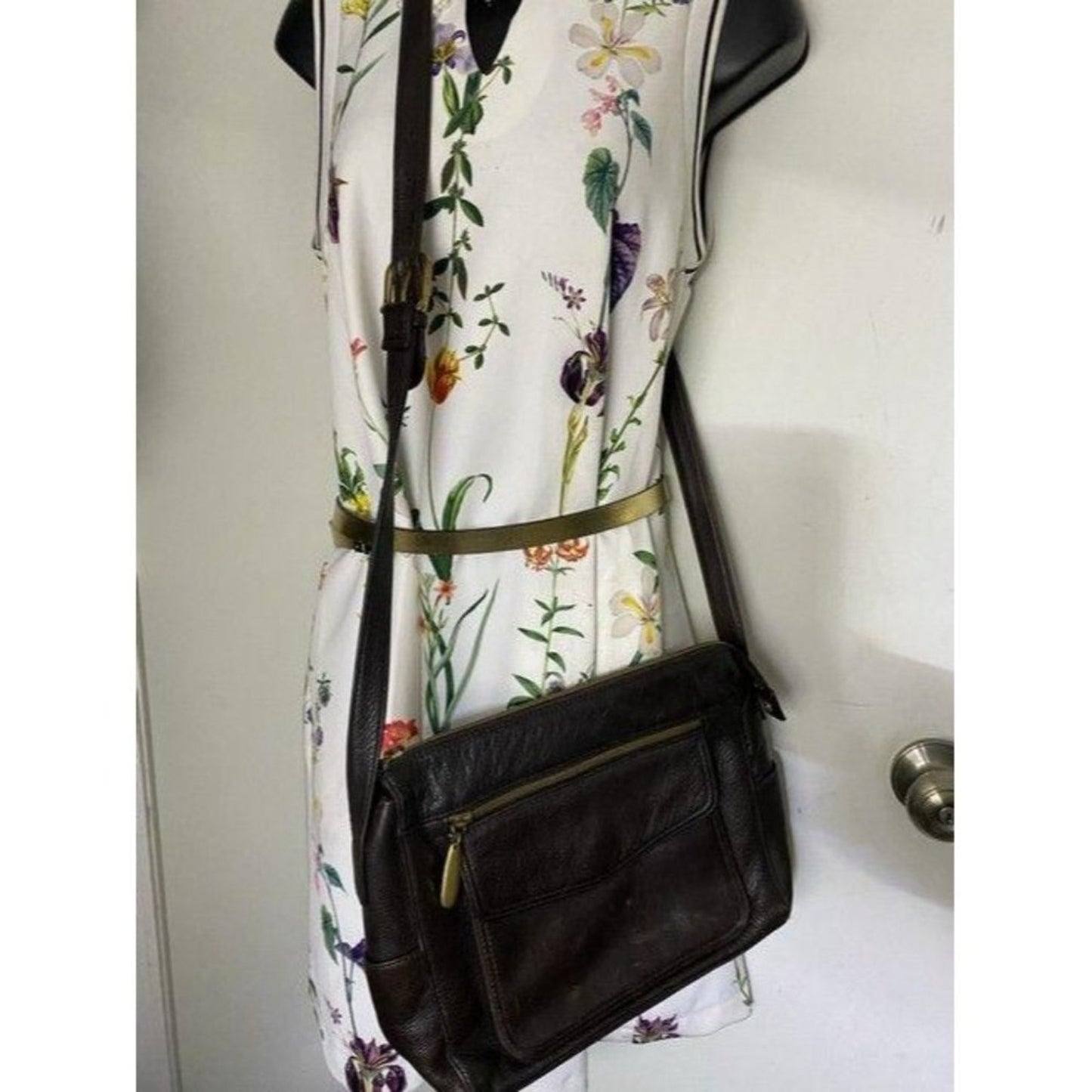 valerie stevens brown leather cross body bag