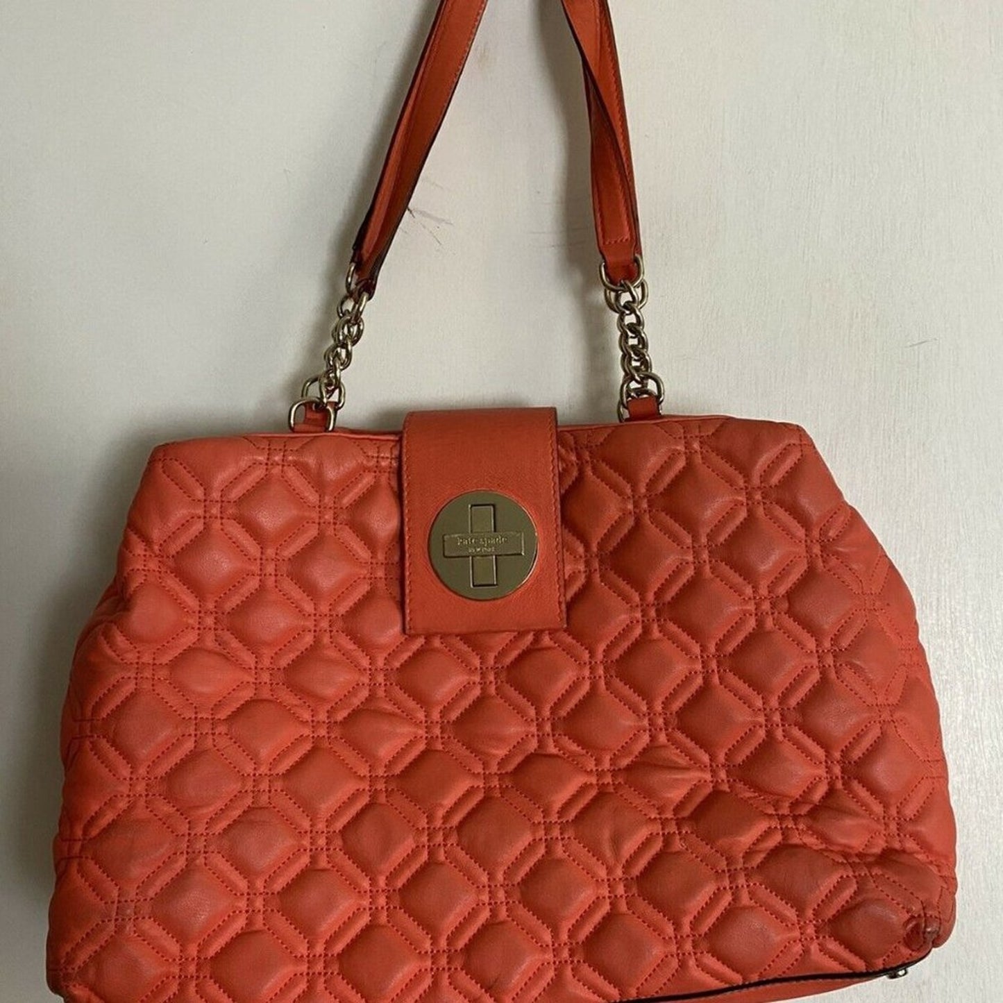 Kate Spade Orange Leather Tote Bag