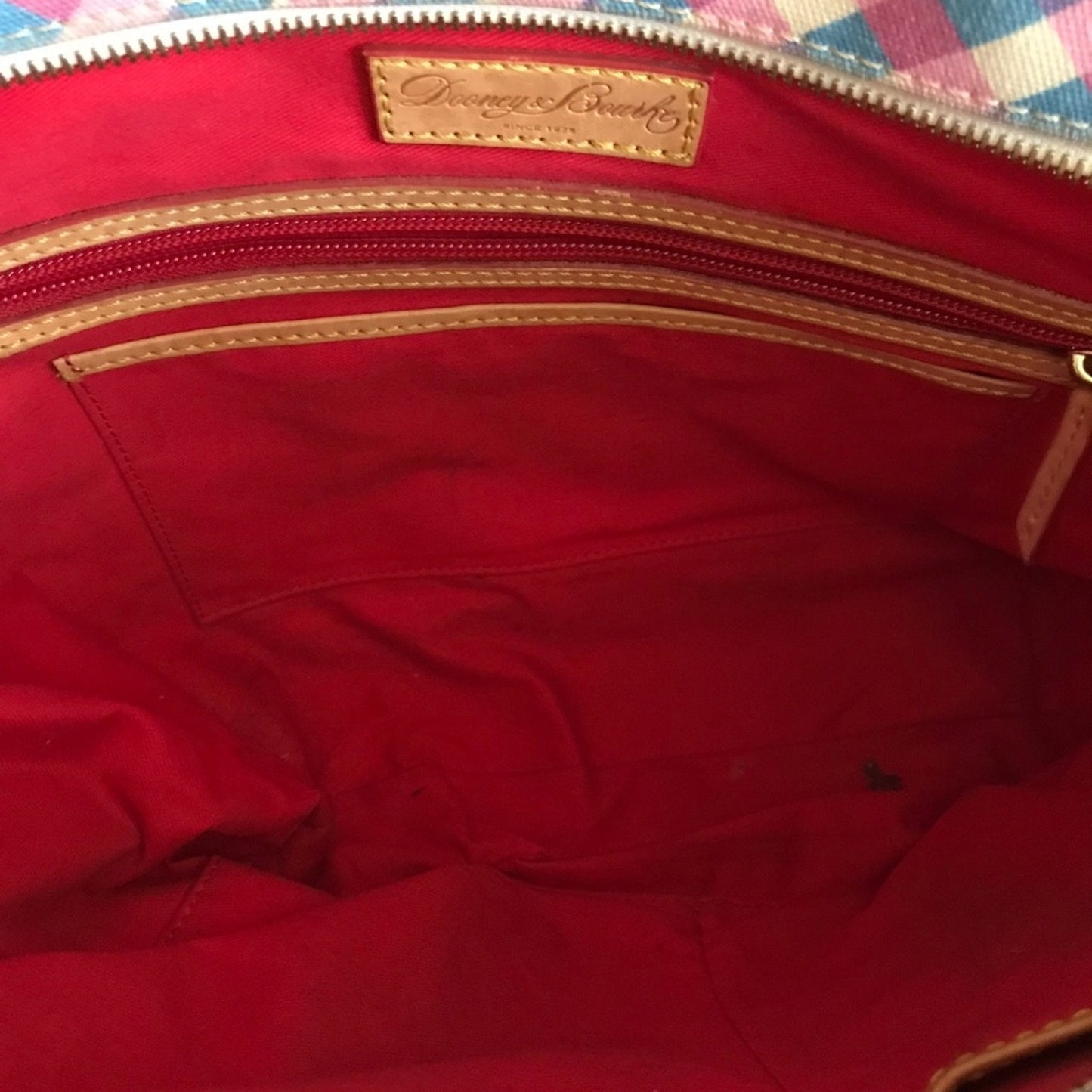 Dooney & Bourke Pink/Blue/White/Tan Shoulder Bag