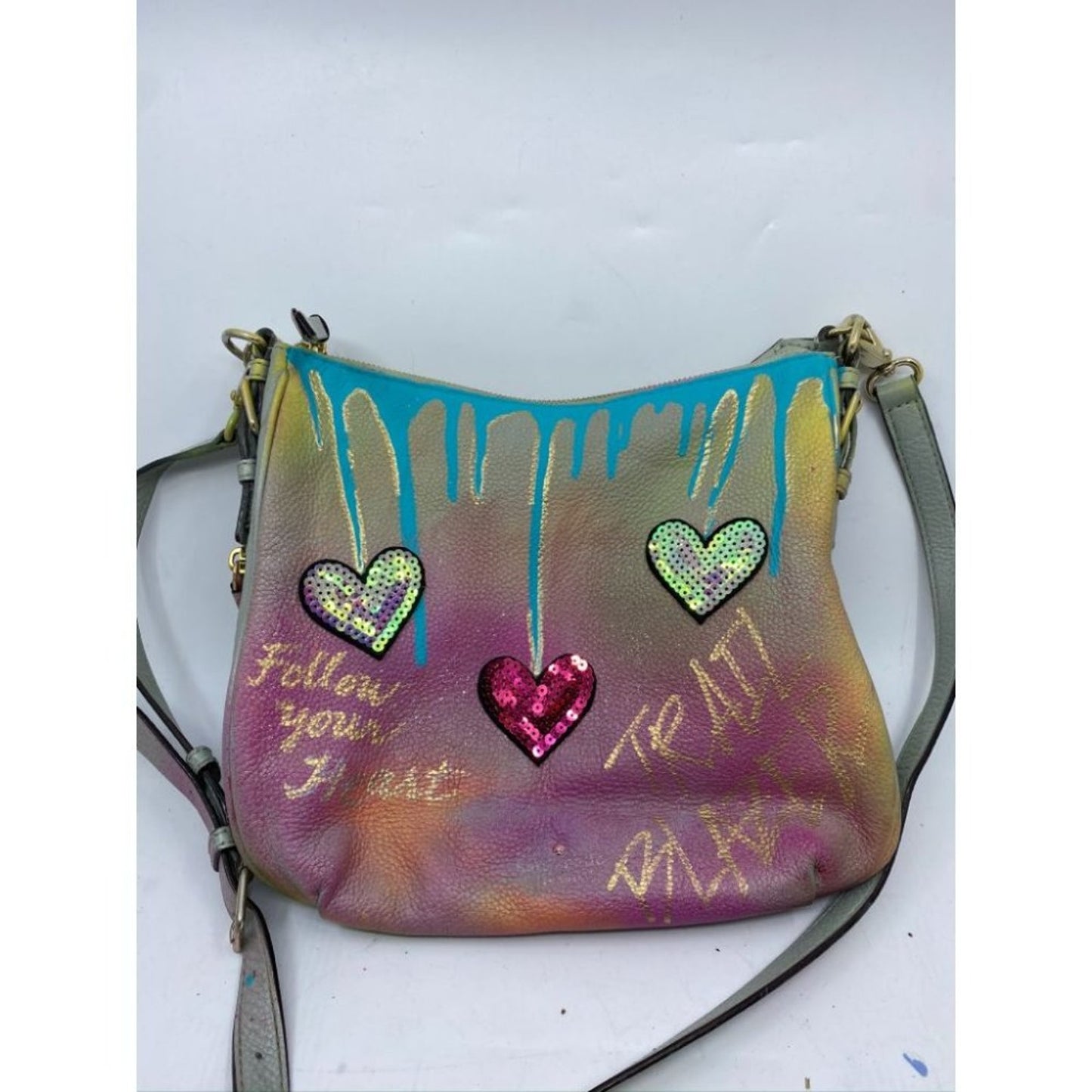 KATE Spade Customized Graffiti Blue Purple Yellow