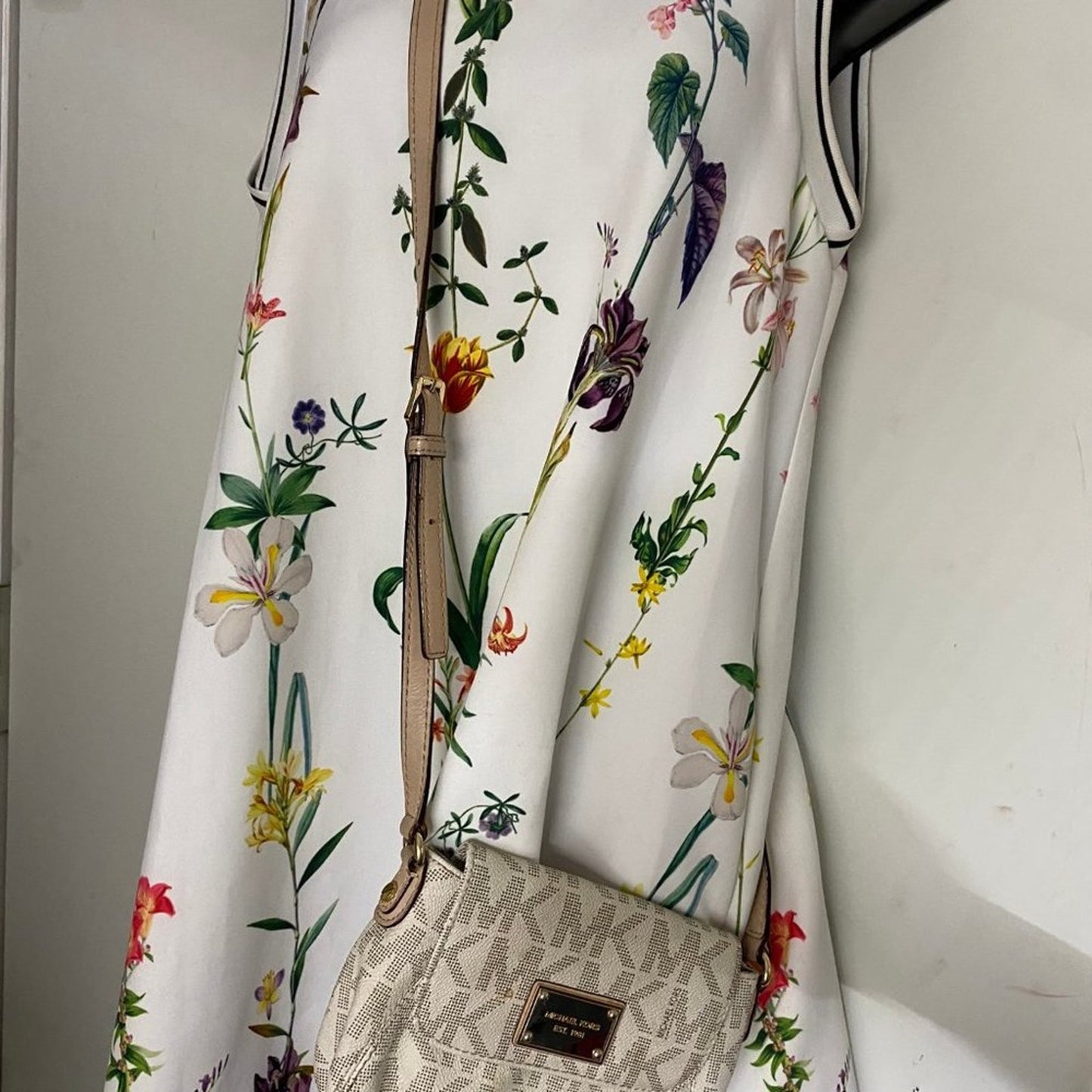 Michael Kors White Leather Crossbody Bag