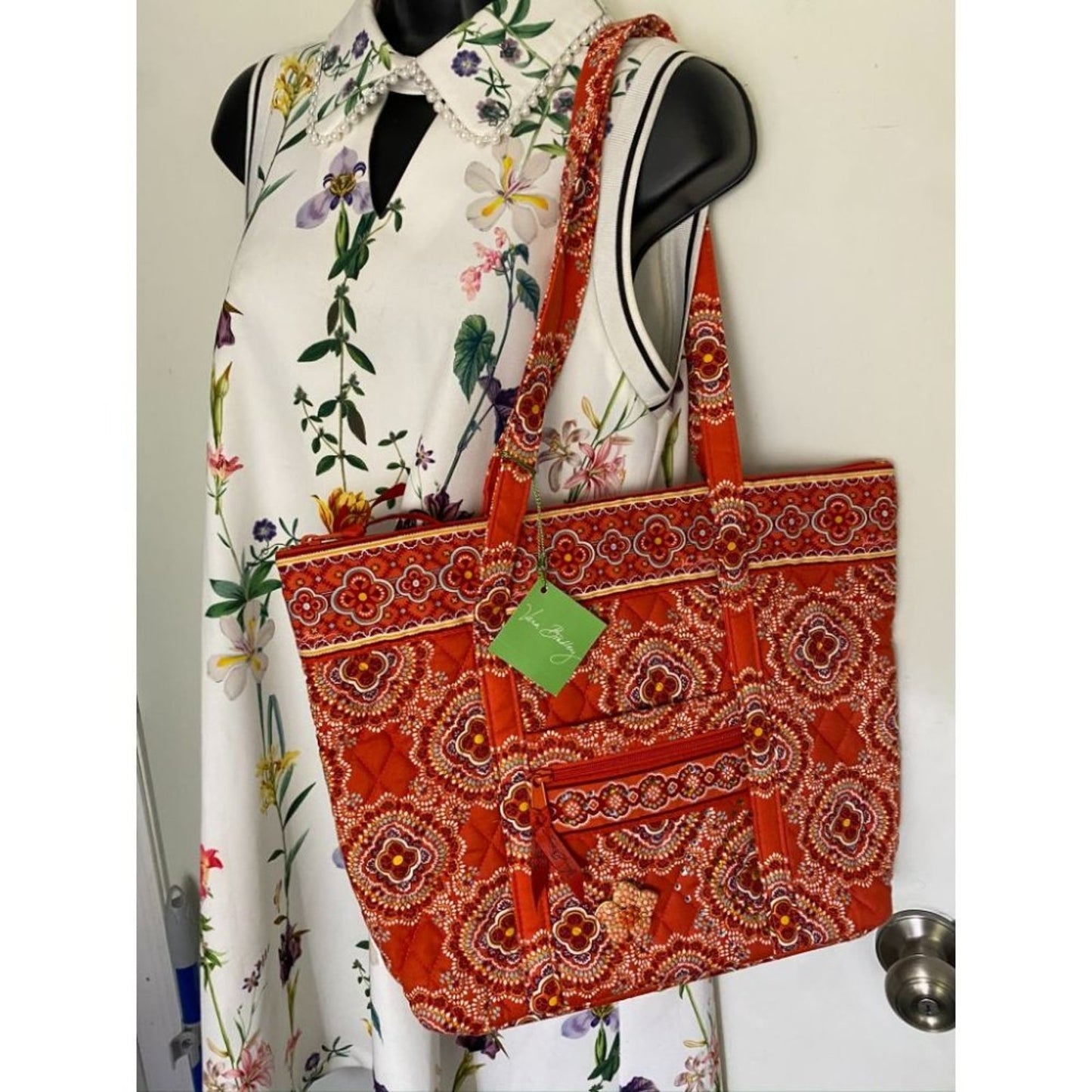 NWT! Vera Bradley Quilted Bag w Wallet Red Beige