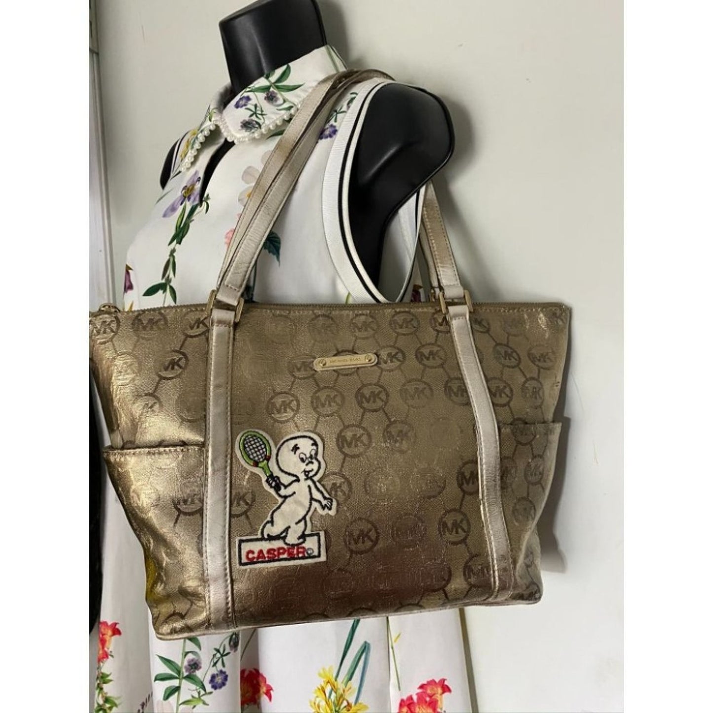 MICHAEL KORS Large Shoulder Bag Gold Customized