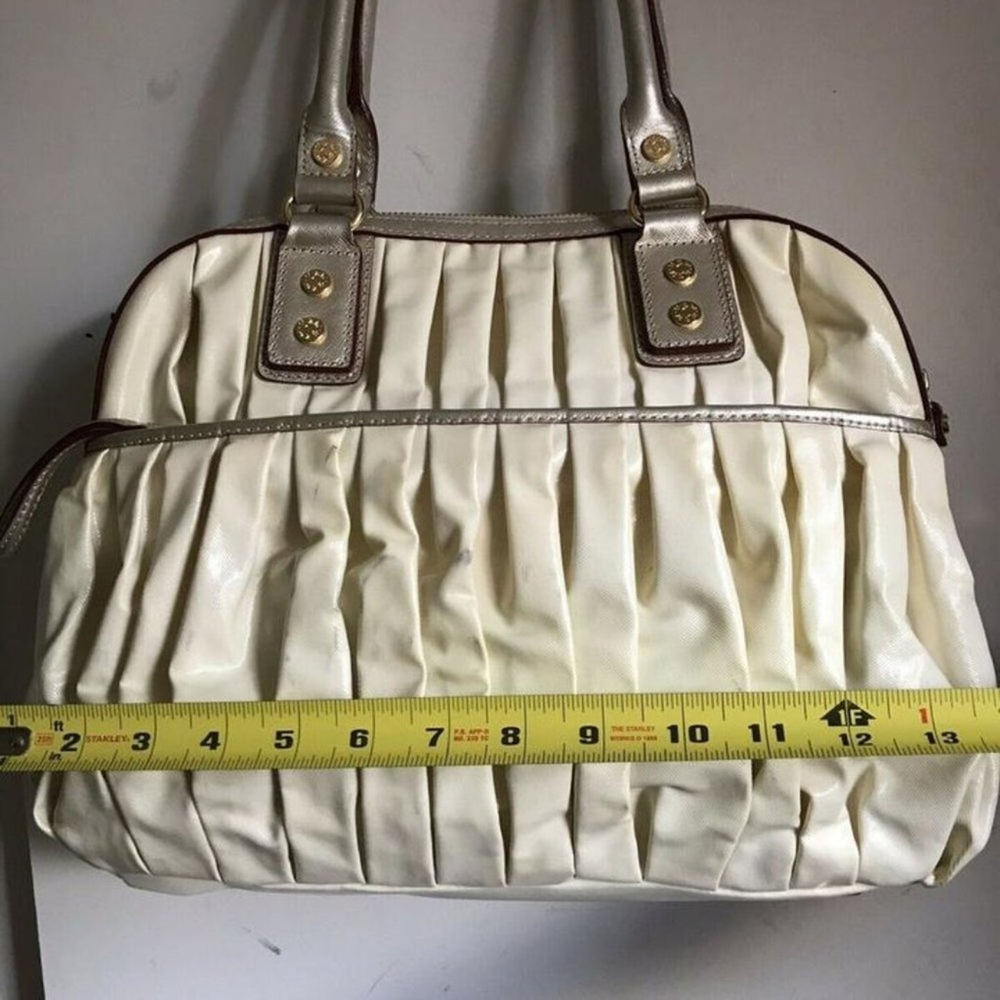 MZ Wallace Bea White Canvas Shoulder Bag