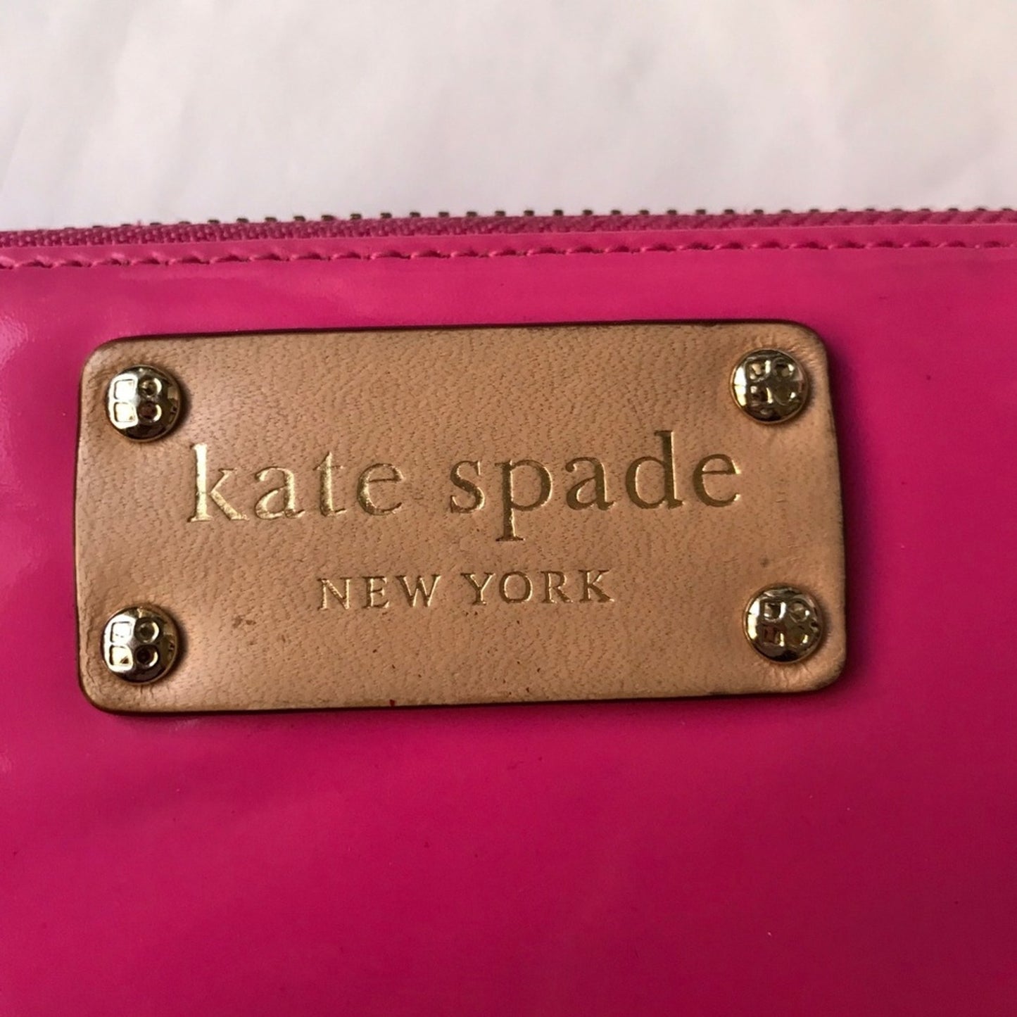 kate spade patent leather pink wallet