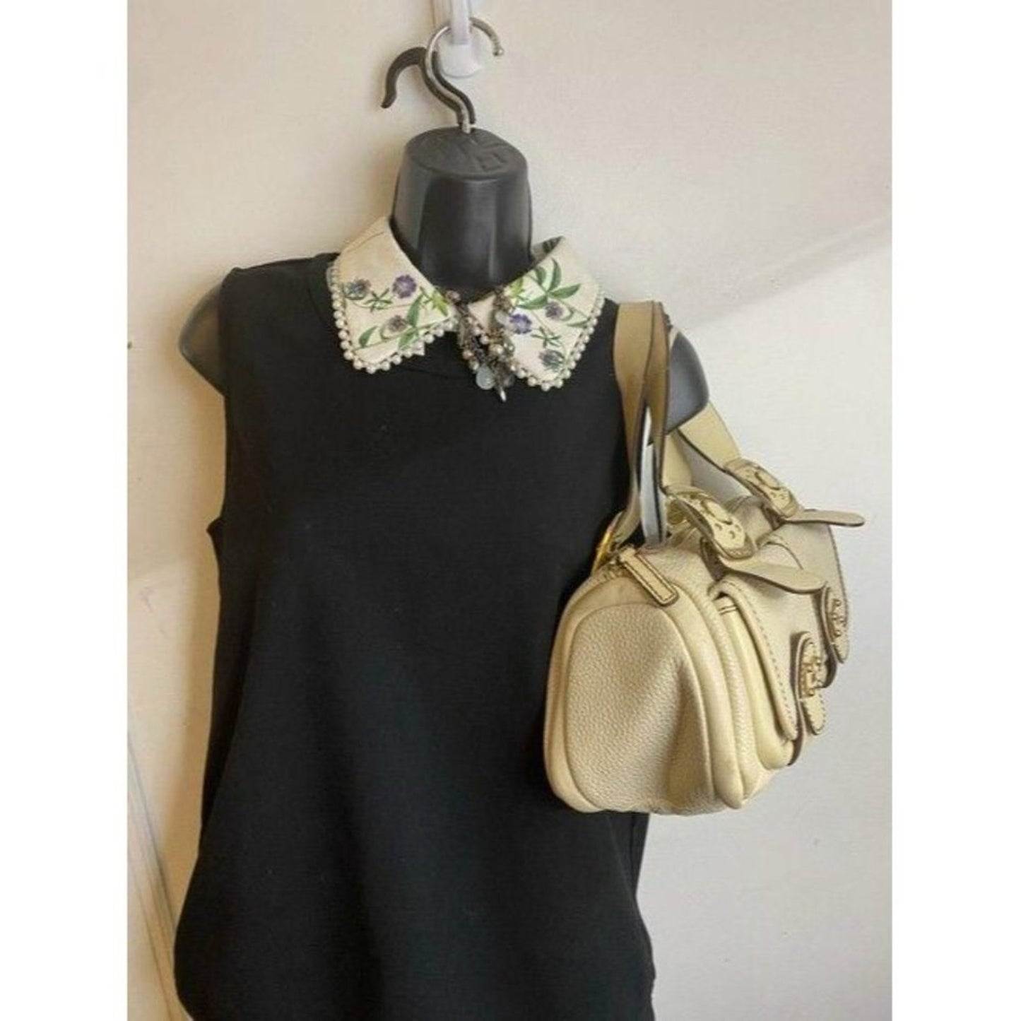 michael kors small handbag beige leather tote