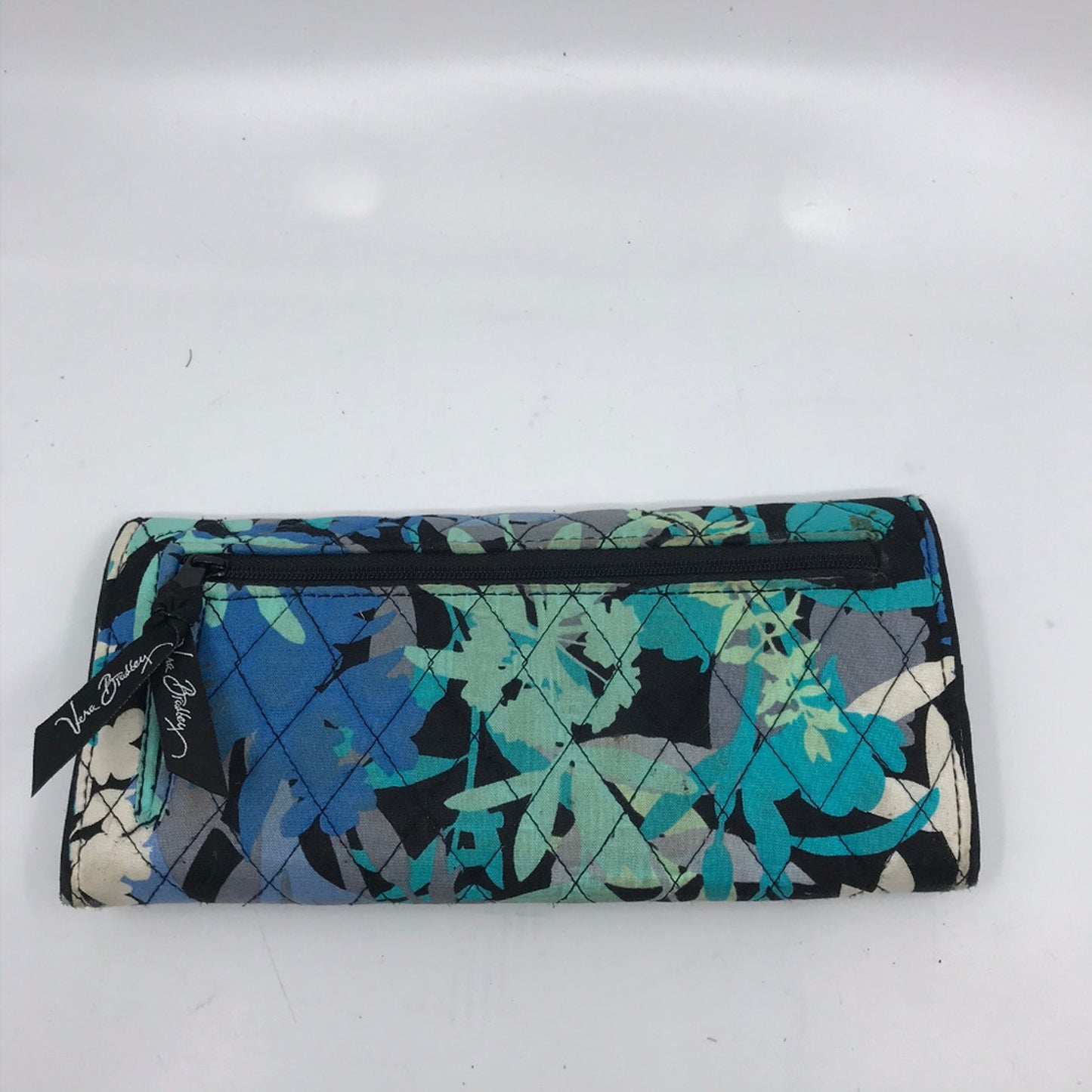 Vera Bradley Floral Design Blue Fabric Wallet