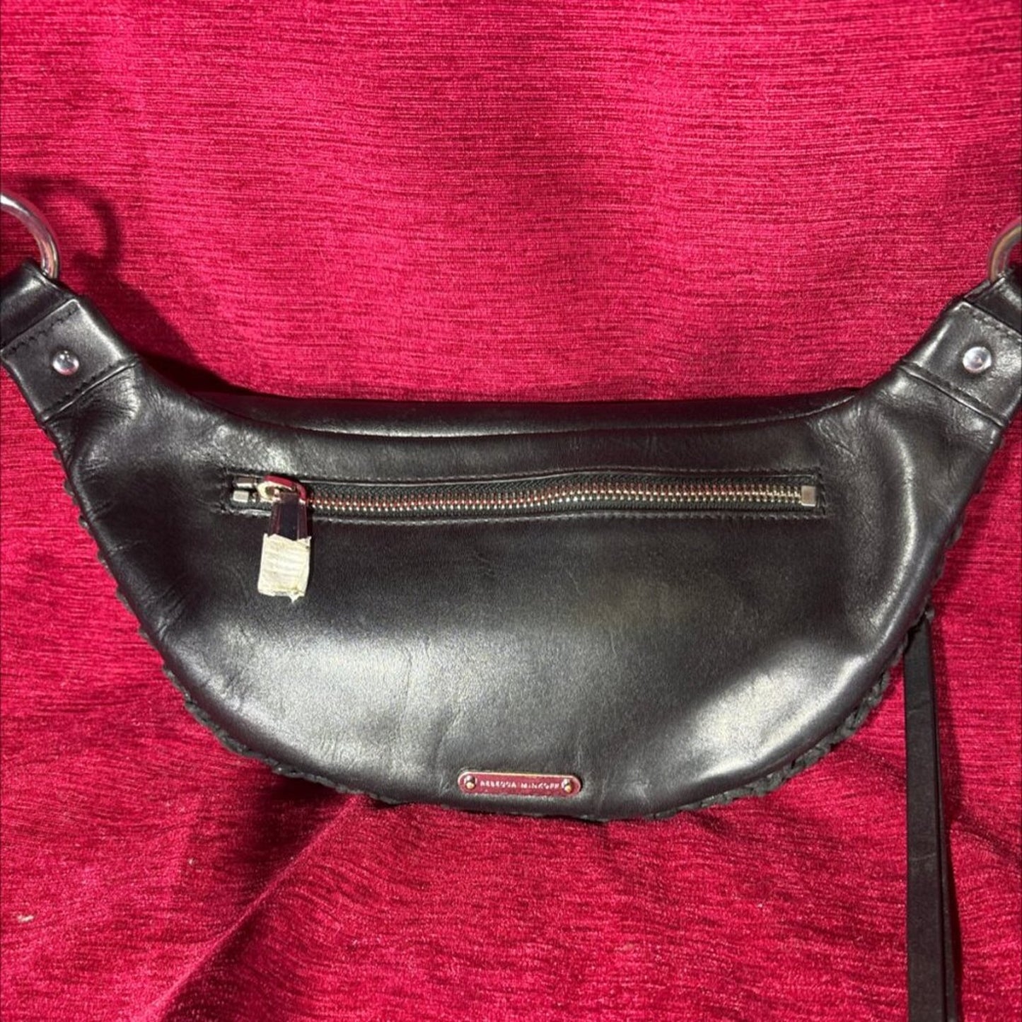 Rebecca Minkoff Julian Hobo Belt Bag - Black Woven Leather