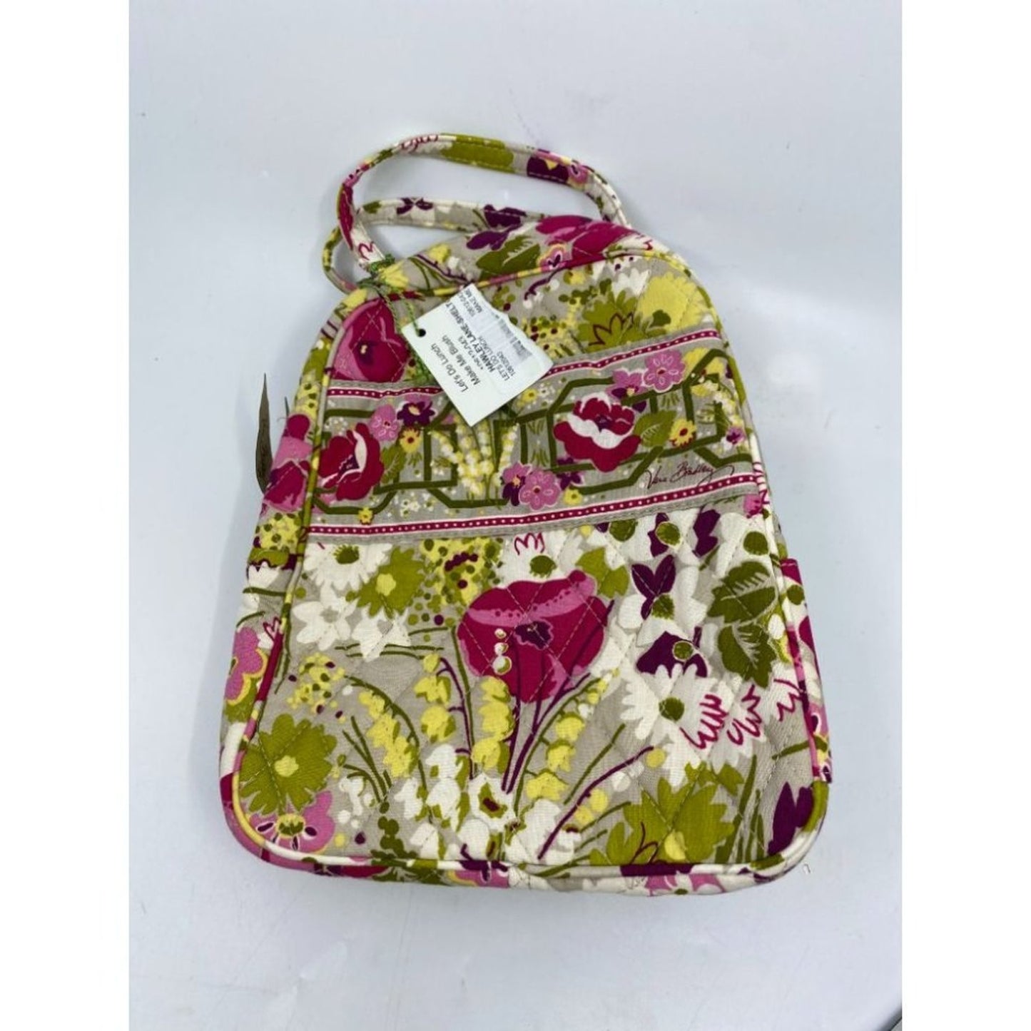Vera Bradley Pink Green Gray Floral Cosmetic Bag