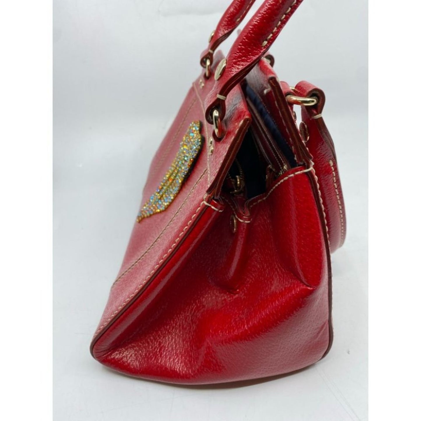 KATE SPADE Red Leather Hand Bag Customized W/Heart